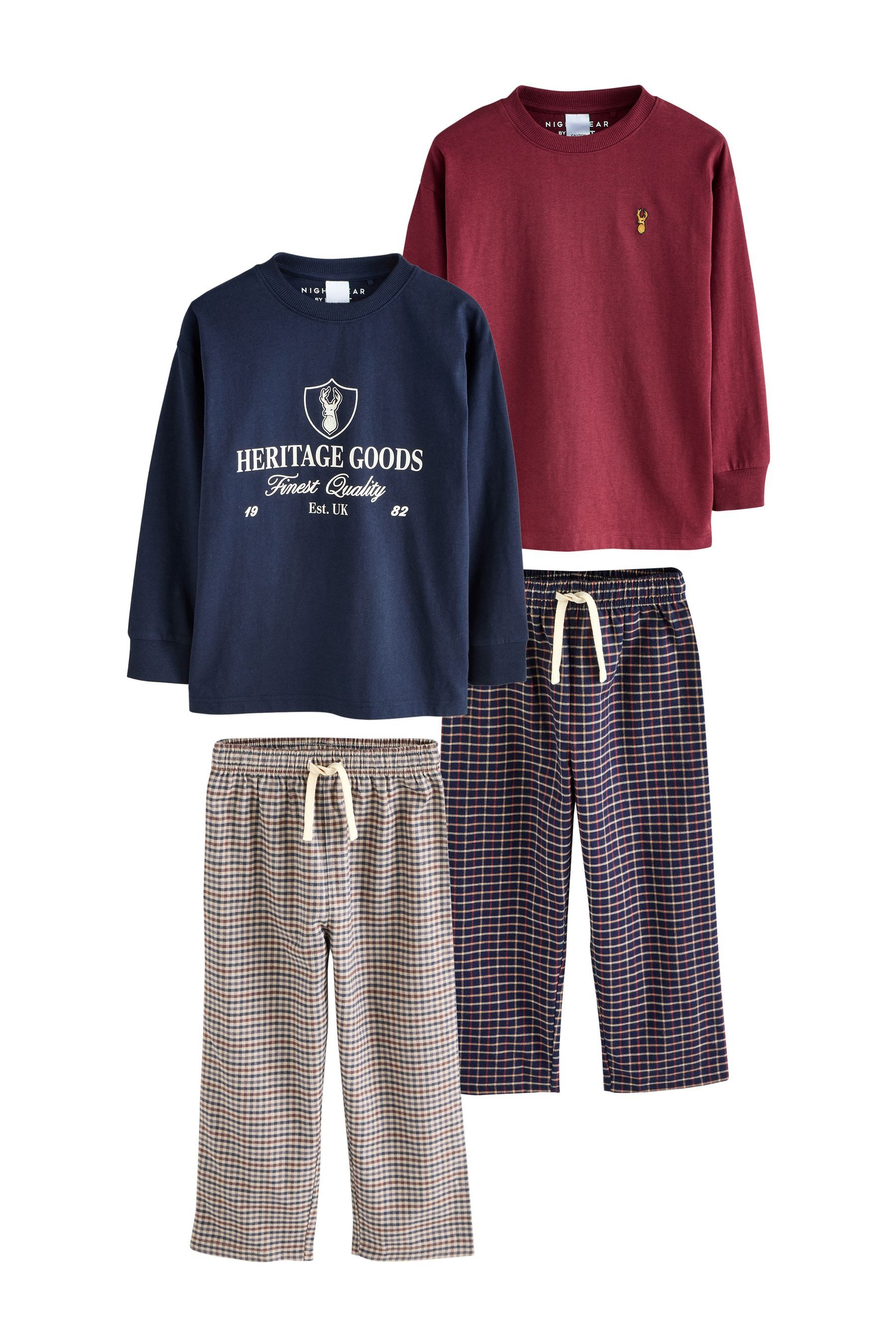 Next Pyjama Karierte Pyjamas aus Webstoff günstig online kaufen