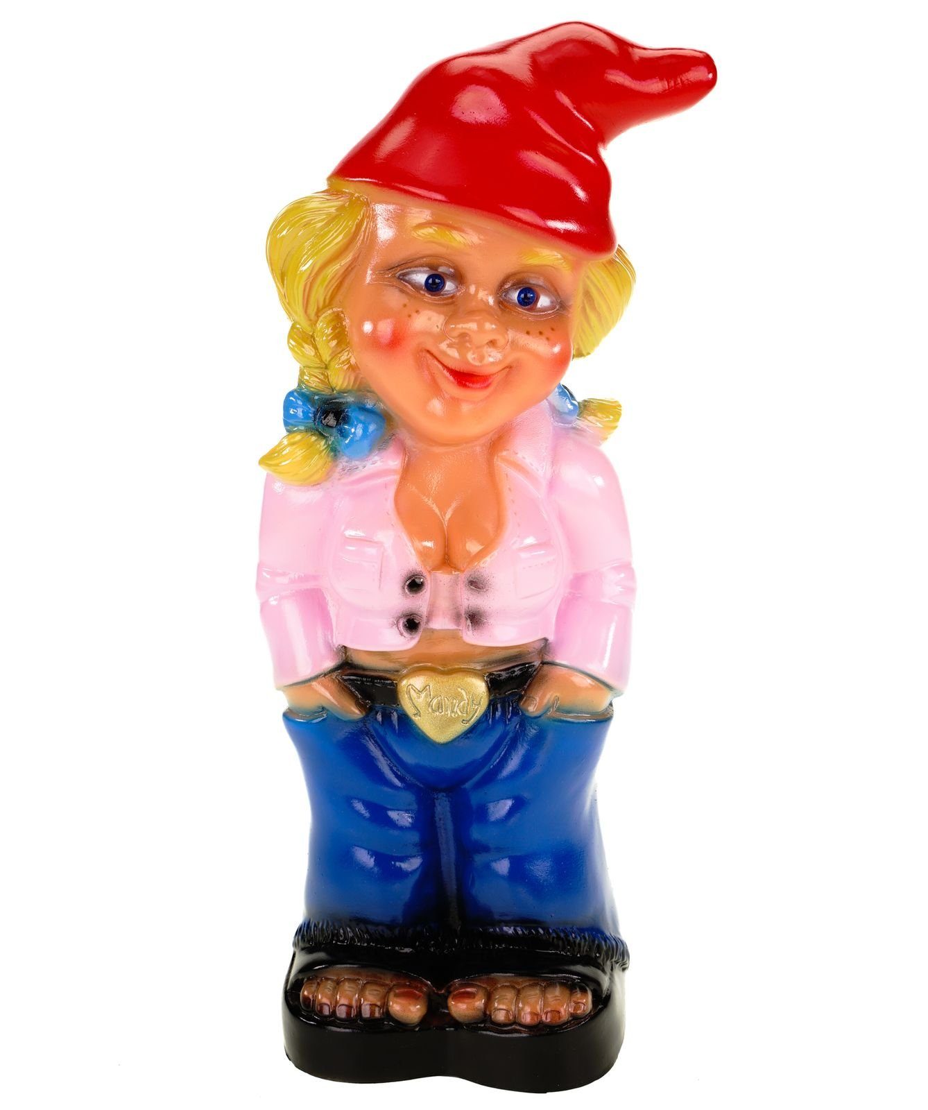 bruchfestem Gartenzwerg Figur Schatzkiste Gartenzwerg Zwerg aus Pink Zwergenfrau Mandy Kremers Made Germany in PVC