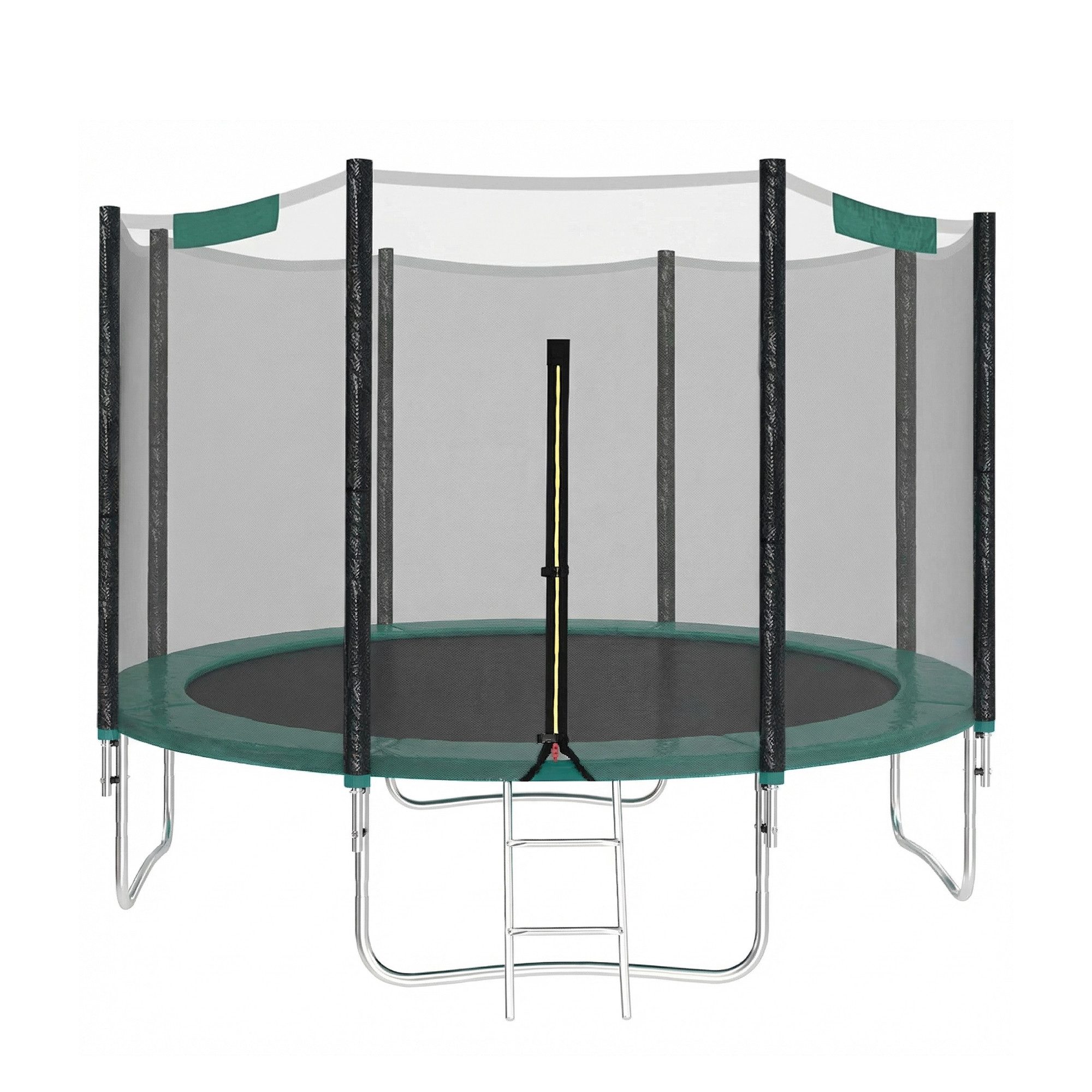 SONGMICS Gartentrampolin mit Randabdeckung, Sicherheitsnetz, Leiter und gepolsterten Stangen, Ø 305 cm, Ø244/Ø305/ Ø366 cm, mit Leiter und gepolsterten Stangen