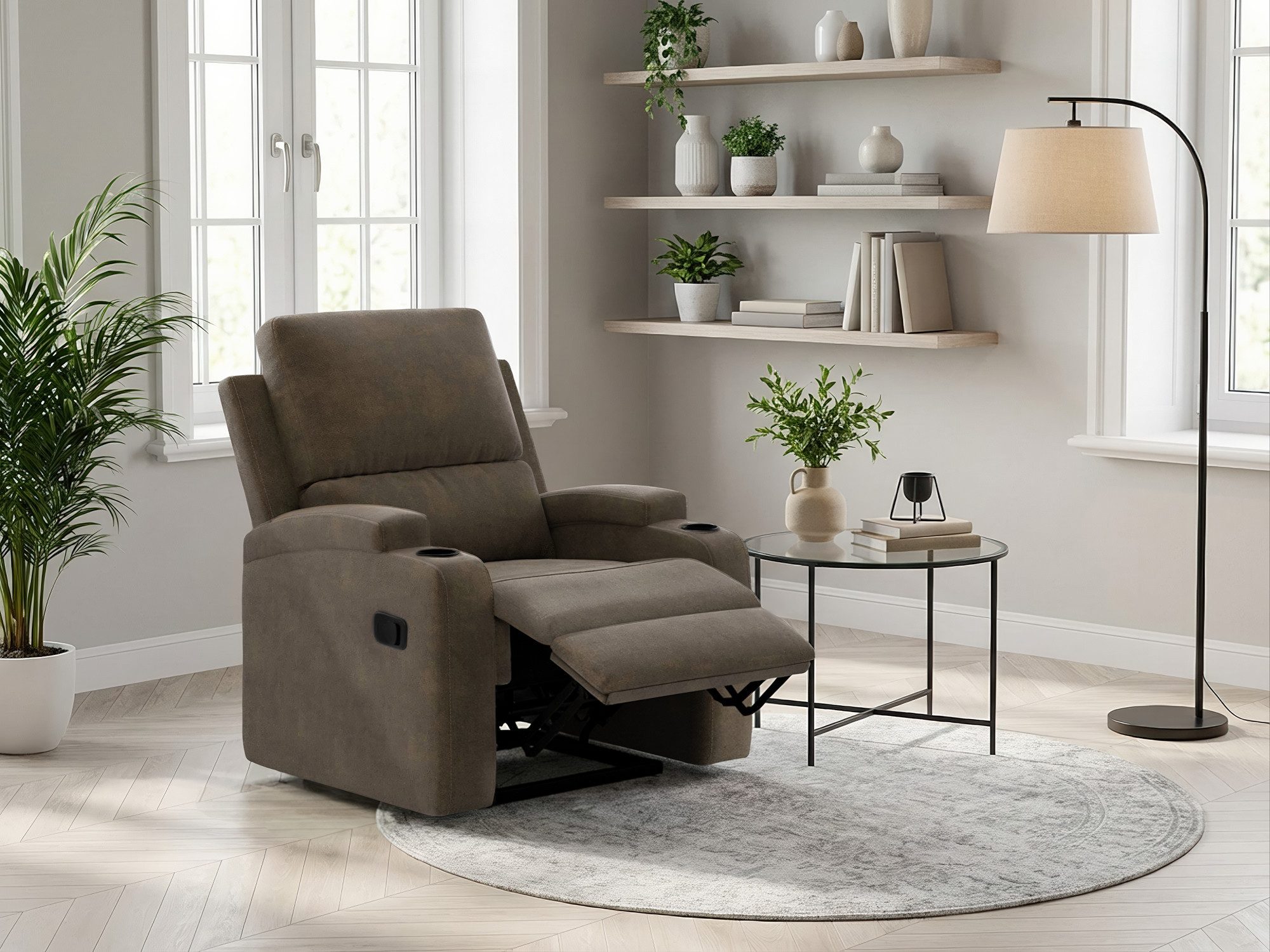 OTTO home Relaxsessel Napori, TV-Sessel, Kinosessel mit Relaxfunktion in 2 Sitzen, Getränkehalter