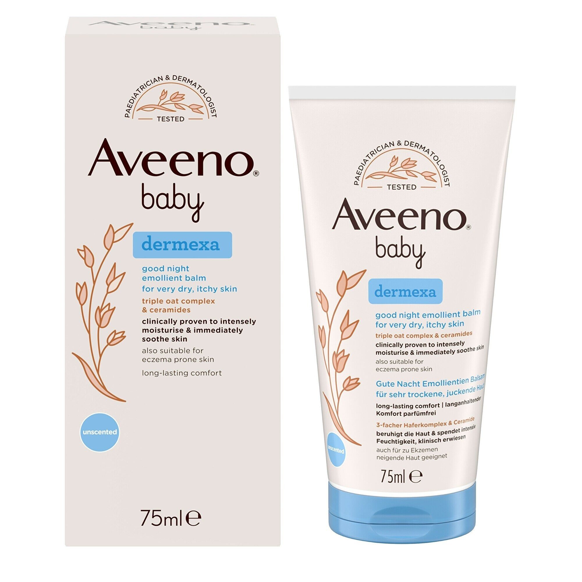 Aveeno Körperbalsam Baby Dermexa Weichmacher Balsam für eine gute Nacht