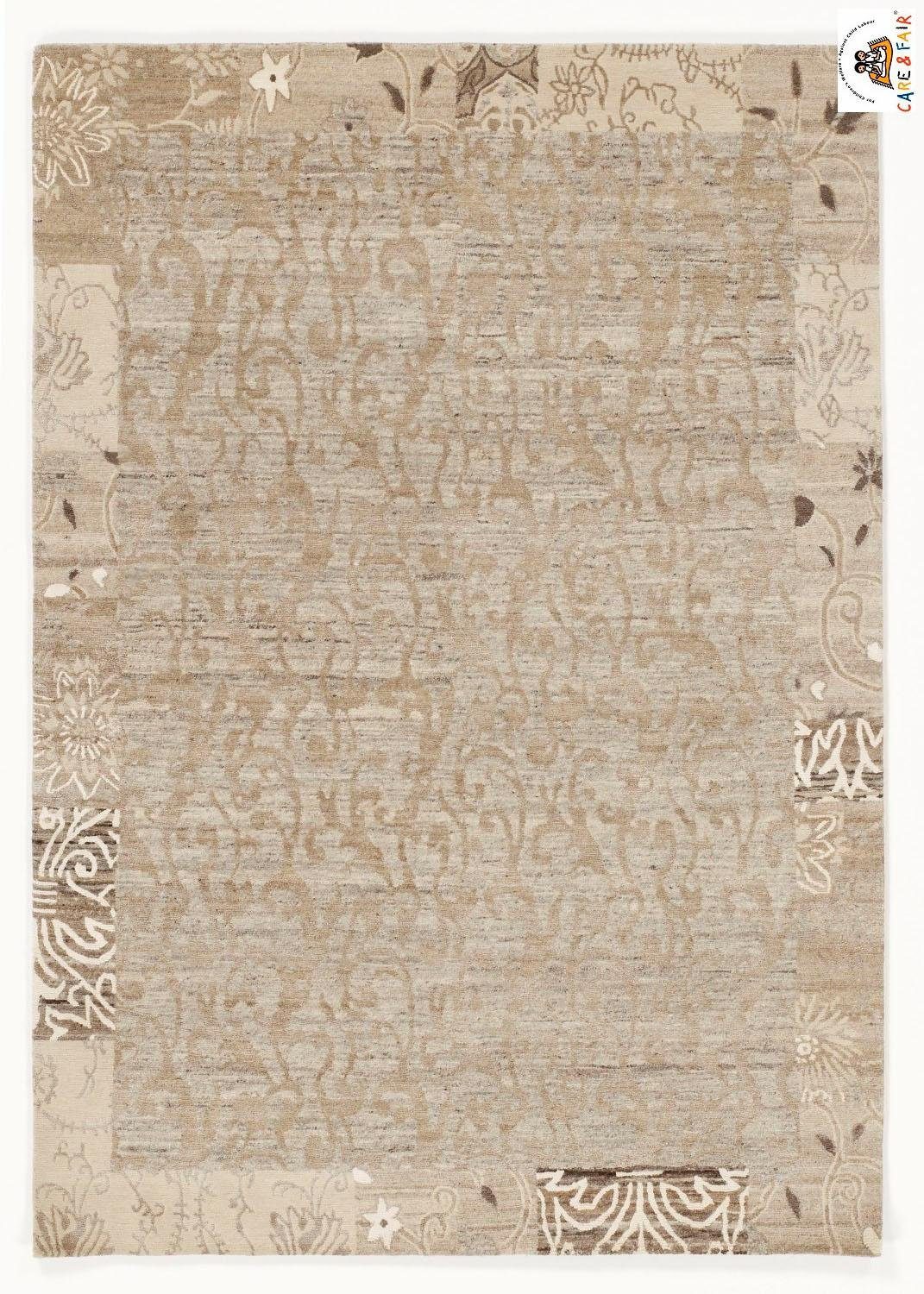 OCI DIE TEPPICHMARKE Teppich SilkNatini Border, rechteckig, Höhe: 20 mm, handgeknüpft, Wohnzimmer