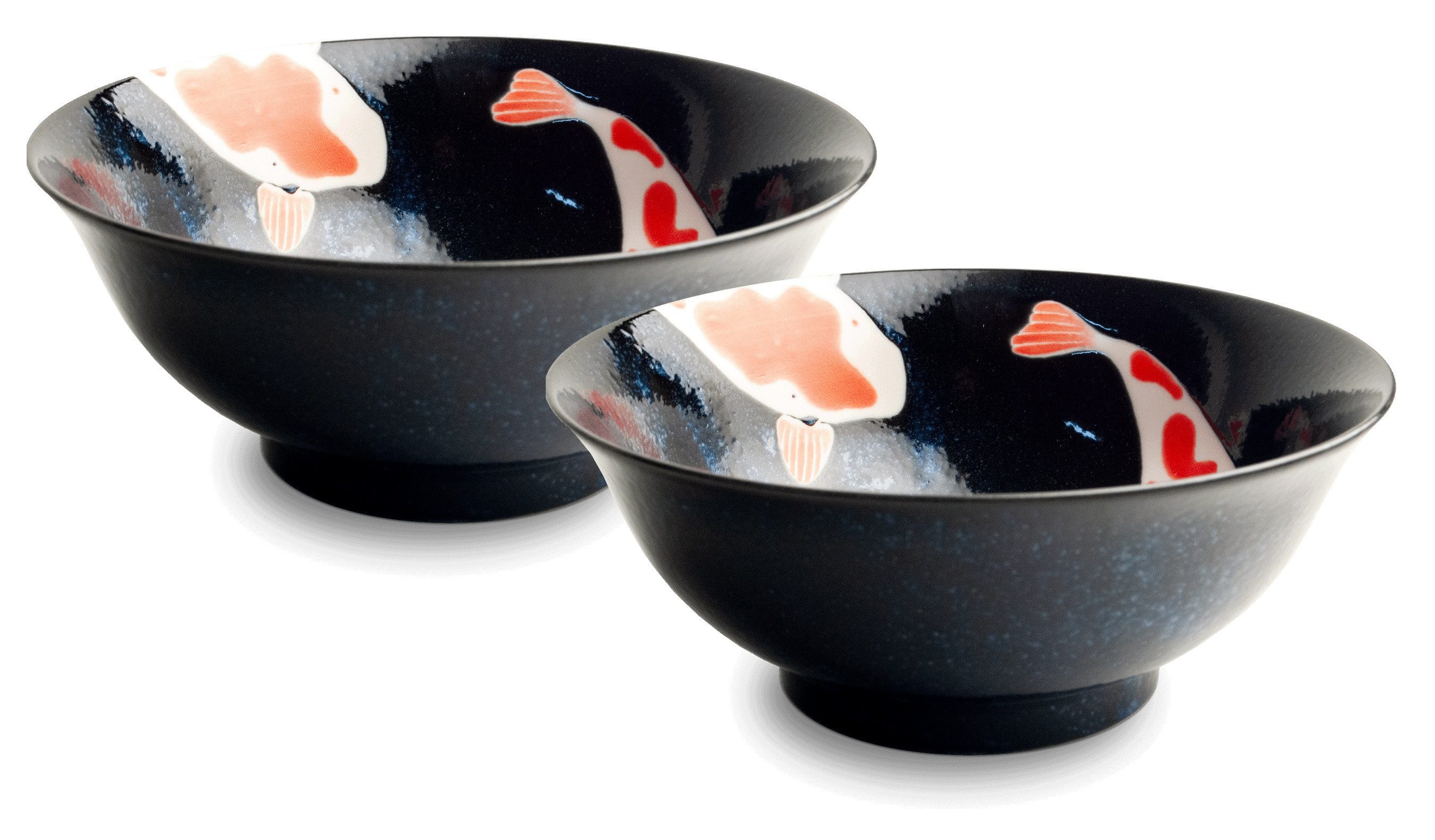 WestCraft Suppenschale Koi-Bowls ASIATICA, Ramen Bowl Schalen aus Porzellan, versch. Größen, Porzellan, Hochwertig, asiatische Reis-, Nudel-, Tapas-, Udon-, Müsli-Schüssel
