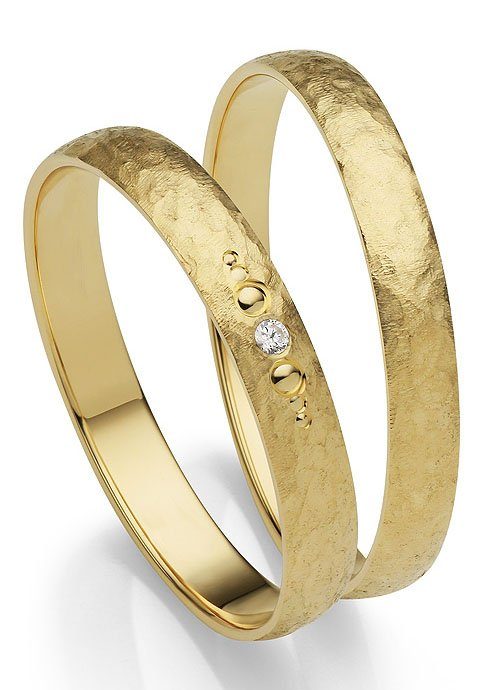 Firetti Trauring Schmuck Germany o. in ohne Hochzeit 375 Made Geschenk Brillant/Diamant "LIEBE", mit Ehering - Gold