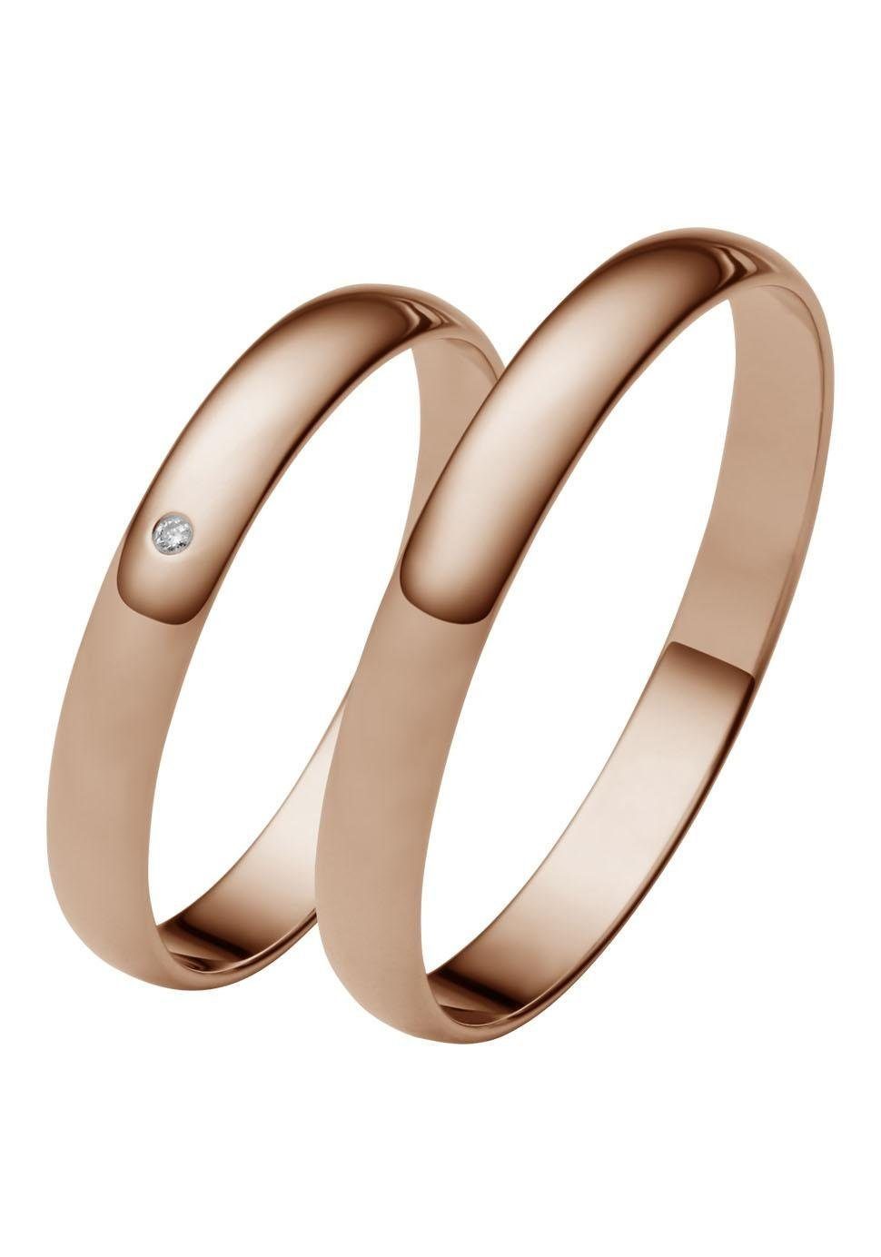 Firetti Trauring Schmuck Geschenk Gold 375 Hochzeit Ehering "LIEBE", Made in Germany, wahlweise mit oder ohne Brillant