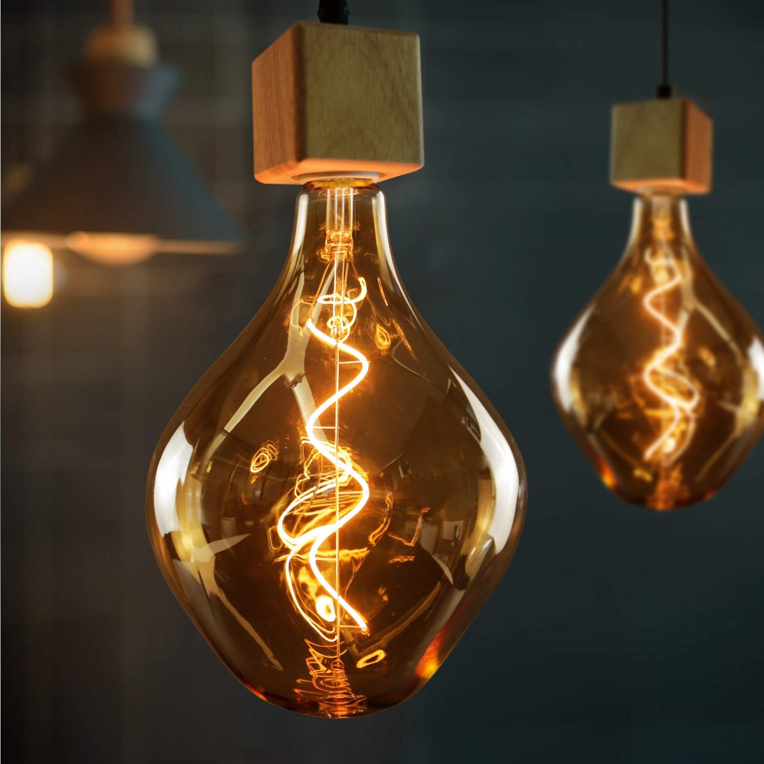Nettlife LED-Leuchtmittel E27 4W 2200K Große Goldfarbe Dekorative Beleuchtung, E27, Warmweiß, für Kronleuchter, Wandleuchter, Tischlampe – Bild 3 von 5