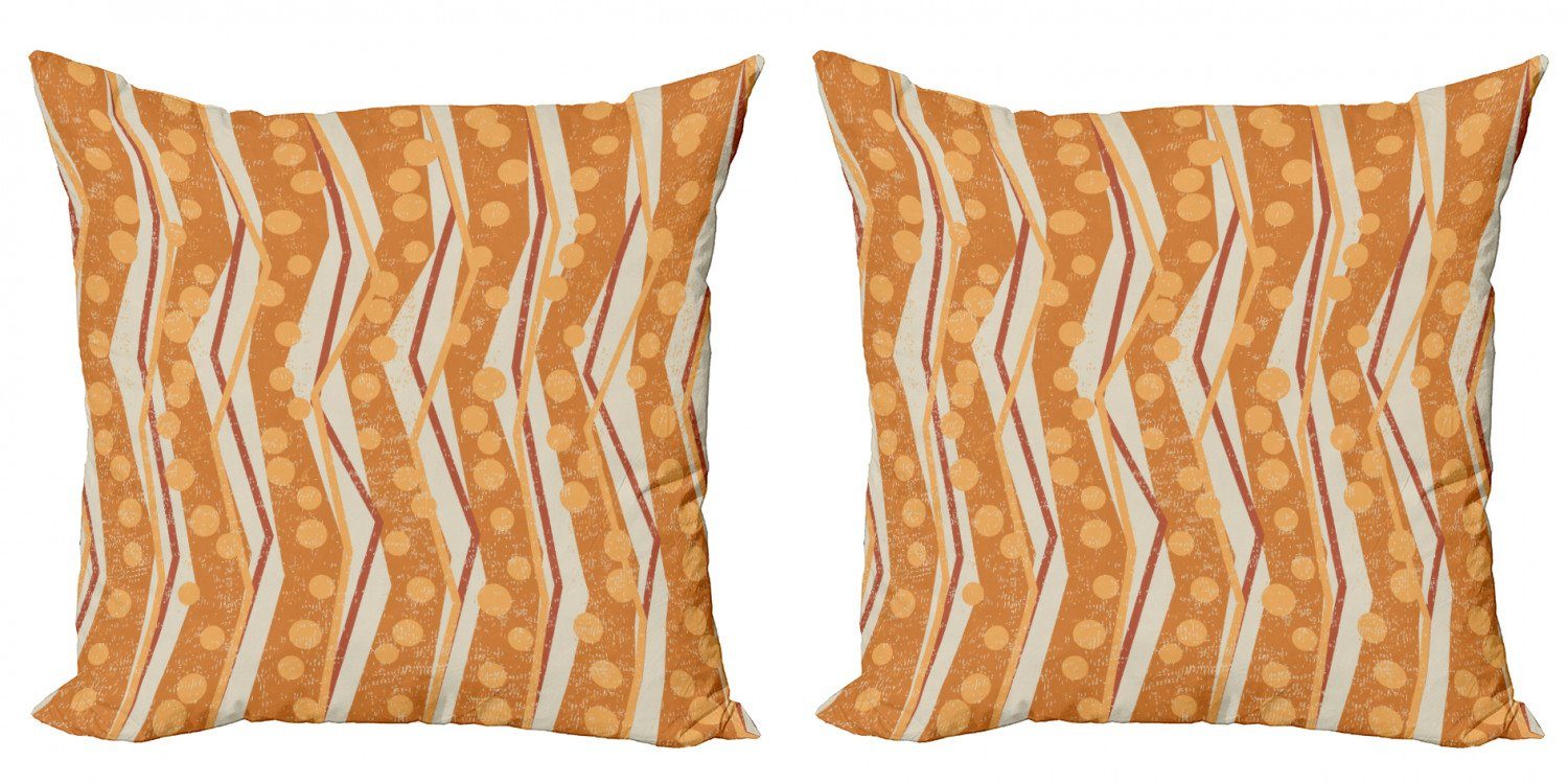Kissenbezüge Modern Accent Doppelseitiger Digitaldruck, Abakuhaus (2 Stück), Burnt orange Chevron Zigzag Pattern