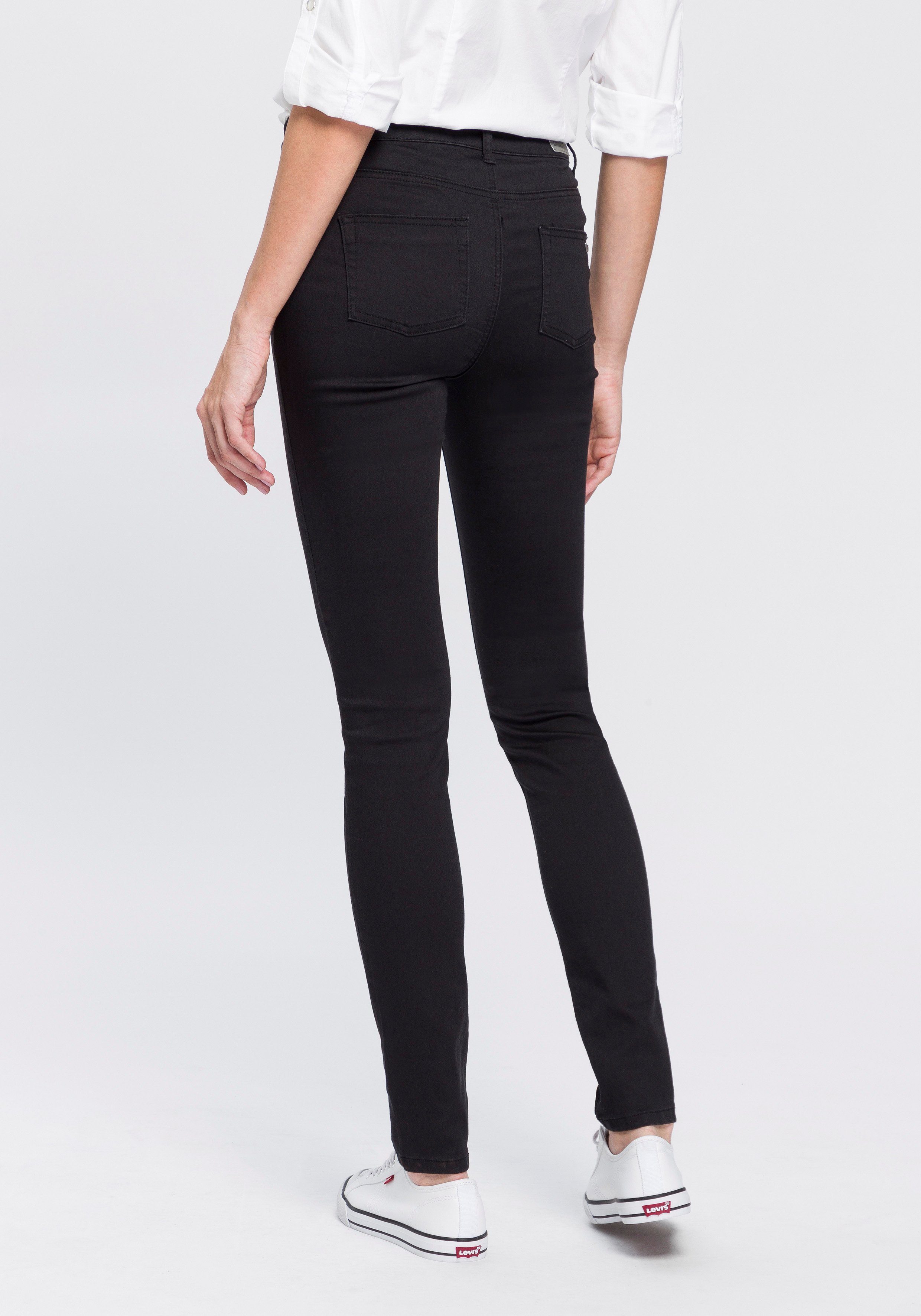 Skinny-fit-Jeans High Arizona Shaping black Waist