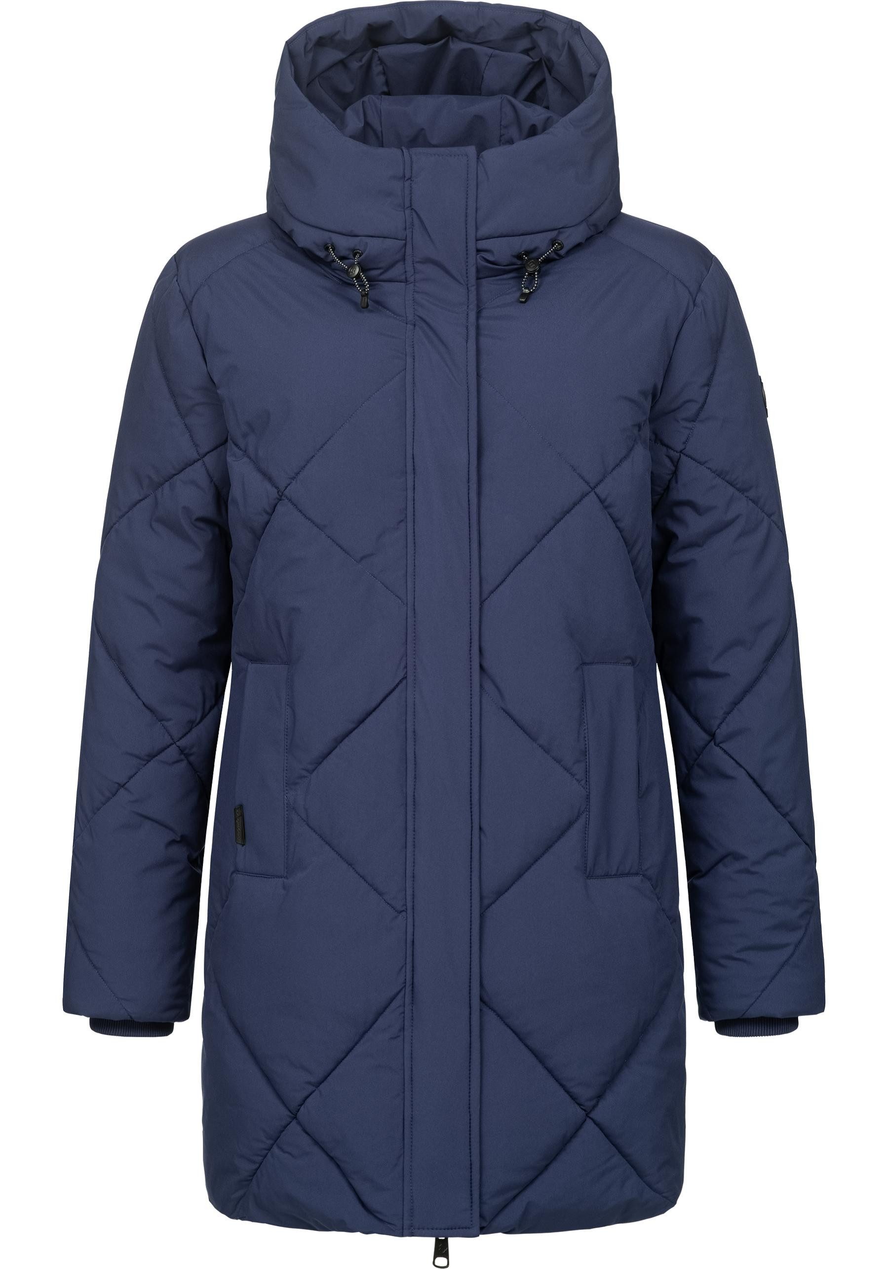 Ragwear Steppmantel Diamanta Wasserdichter Damen Kurzmantel mit Kapuze