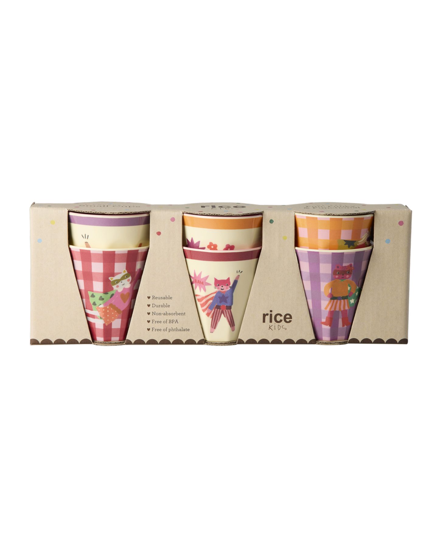 rice Kinderbecher Rice Melamin 6er-SET Becher Klein - Super Hero Rot 160ml, 1-tlg., Melamin