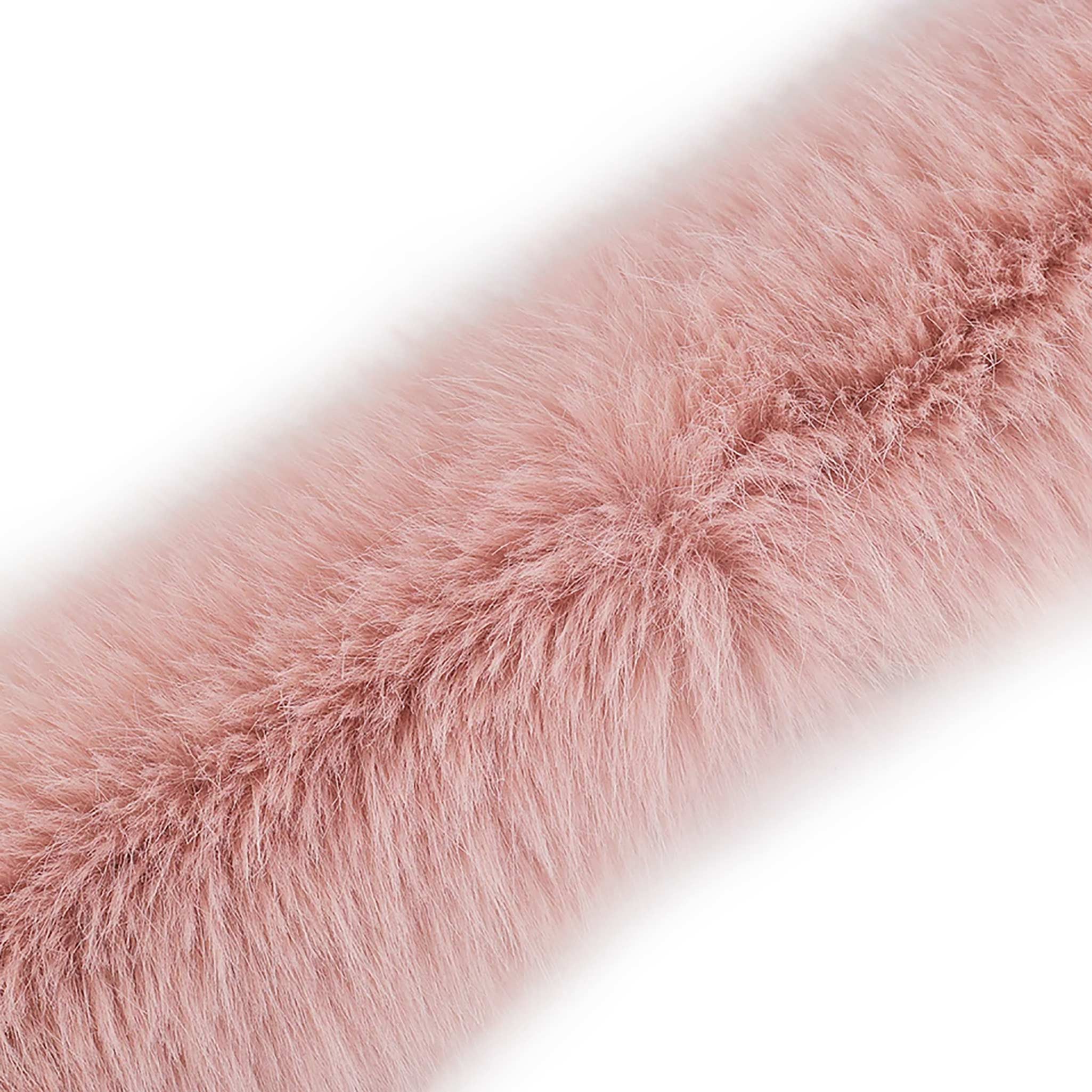 maDDma Webband Kunstfell Fellbesatz ab 1m x 9cmMeterware Kunstpelz Fellstrang, altrosa
