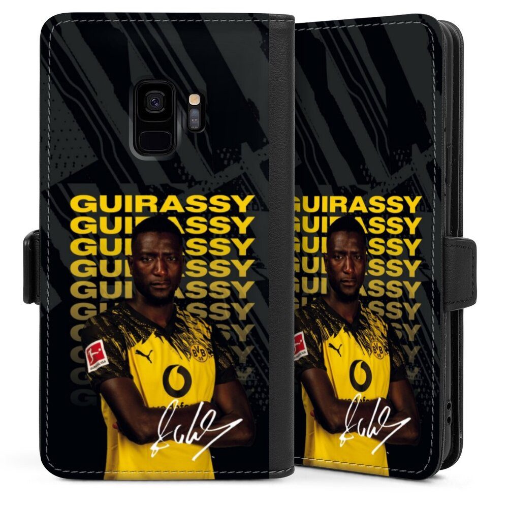 DeinDesign Handyhülle Borussia Dortmund Serhou Guirassy BVB Serhou Guirassy 25/26, Samsung Galaxy S9 Hülle Handy Flip Case Wallet Cover Handytasche Leder