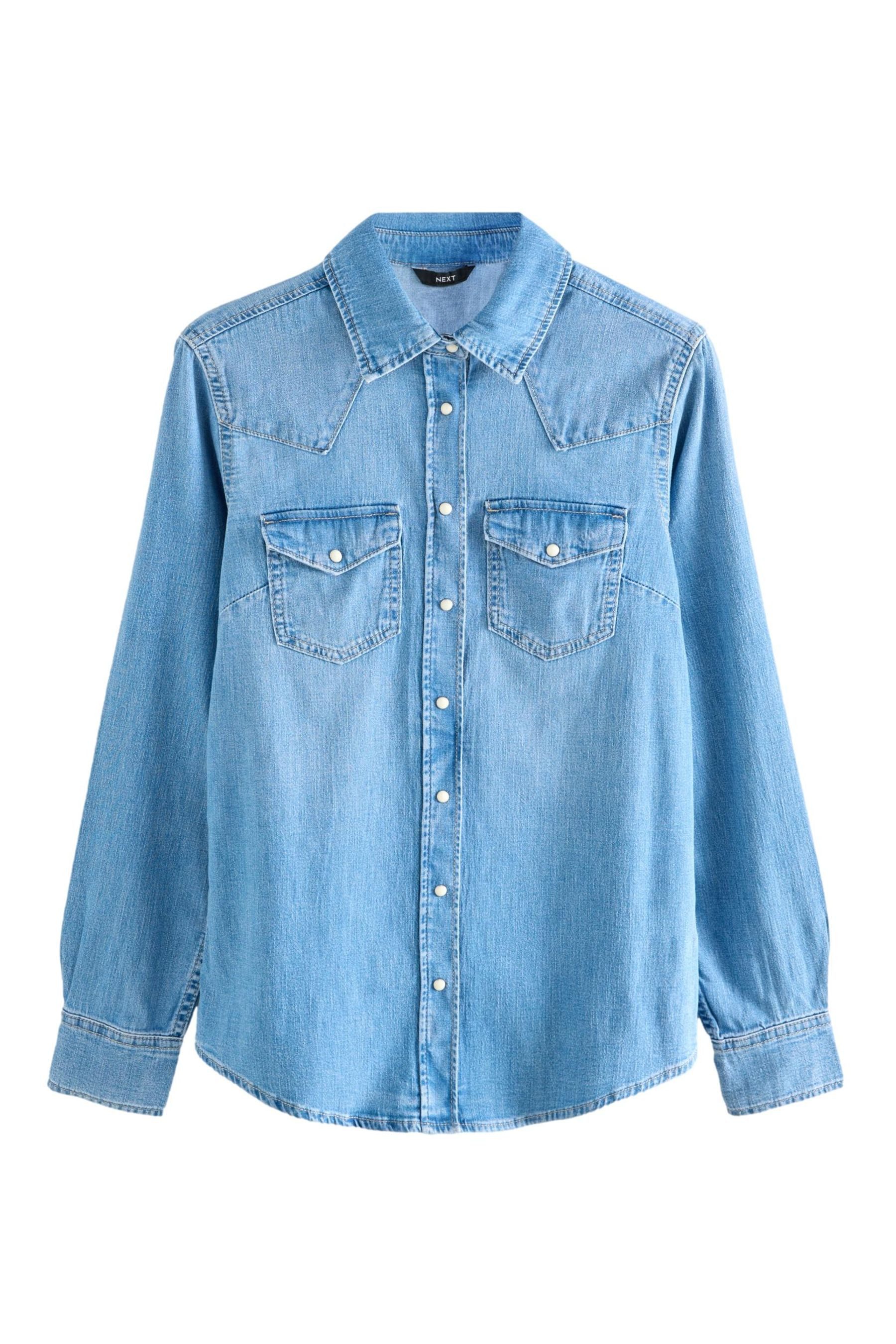 Next Jeanshemd Enge Jeansbluse im Westernstil günstig online kaufen