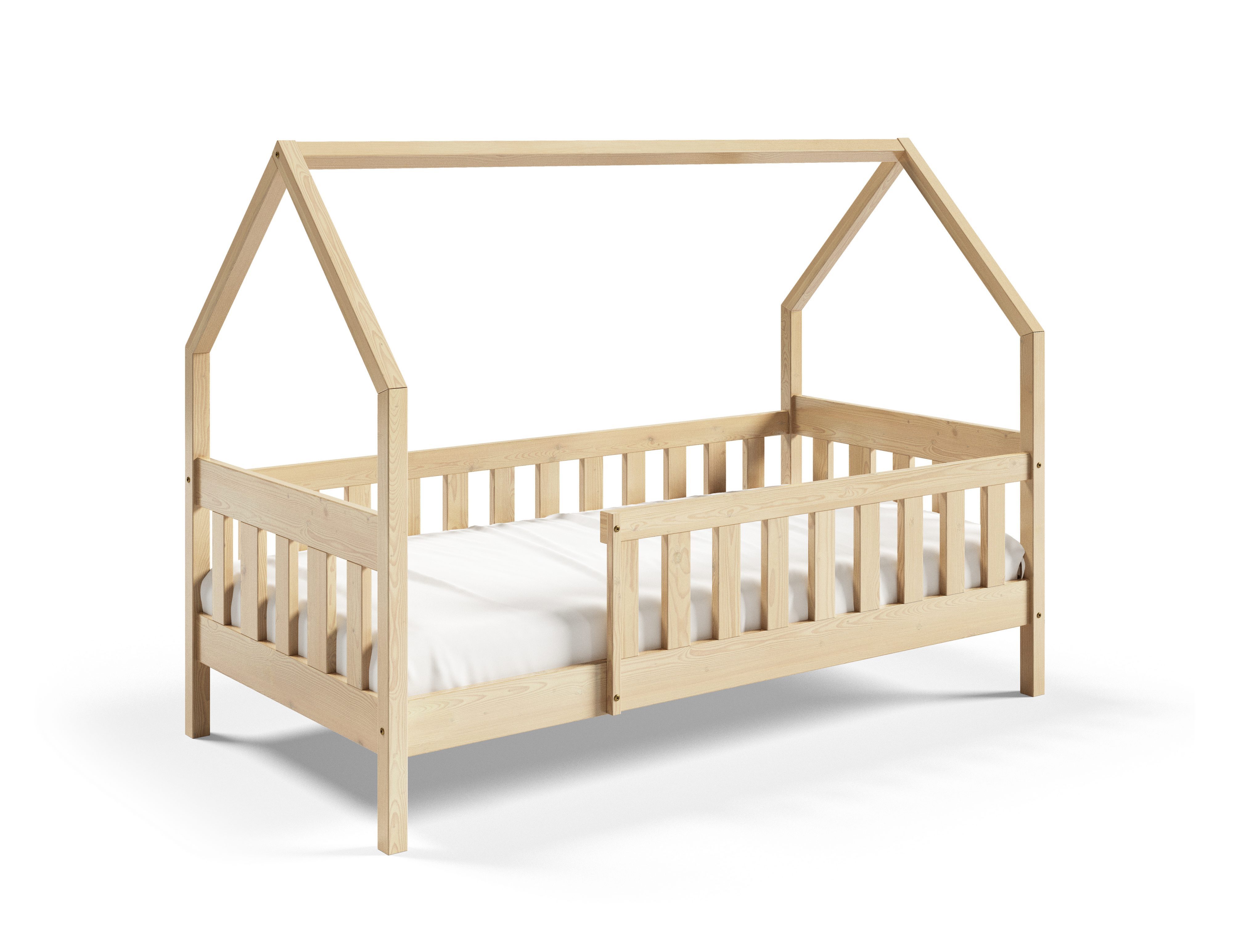 Masseno Einzelbett BELLA 80x160 cm Kinderbett Kiefer Massivholz Kieferfarben