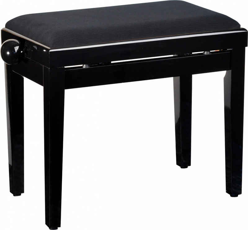 Steinbach Klavierbank 401 Klavierbank in schwarz poliert mit schwarzer Stoffsitzauflage
