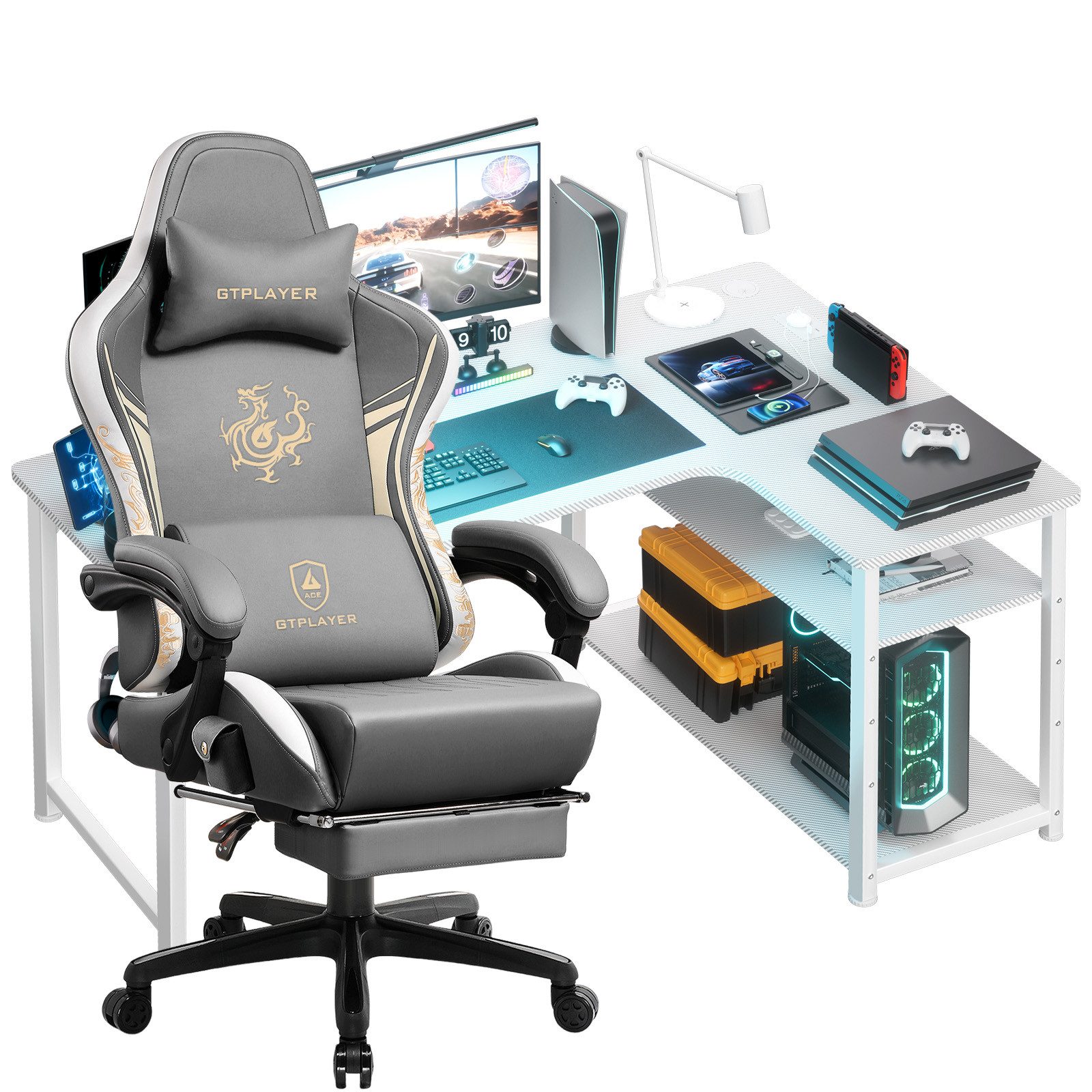 GTPLAYER Gaming-Stuhl Gaming Tisch + Gaming günstig online kaufen