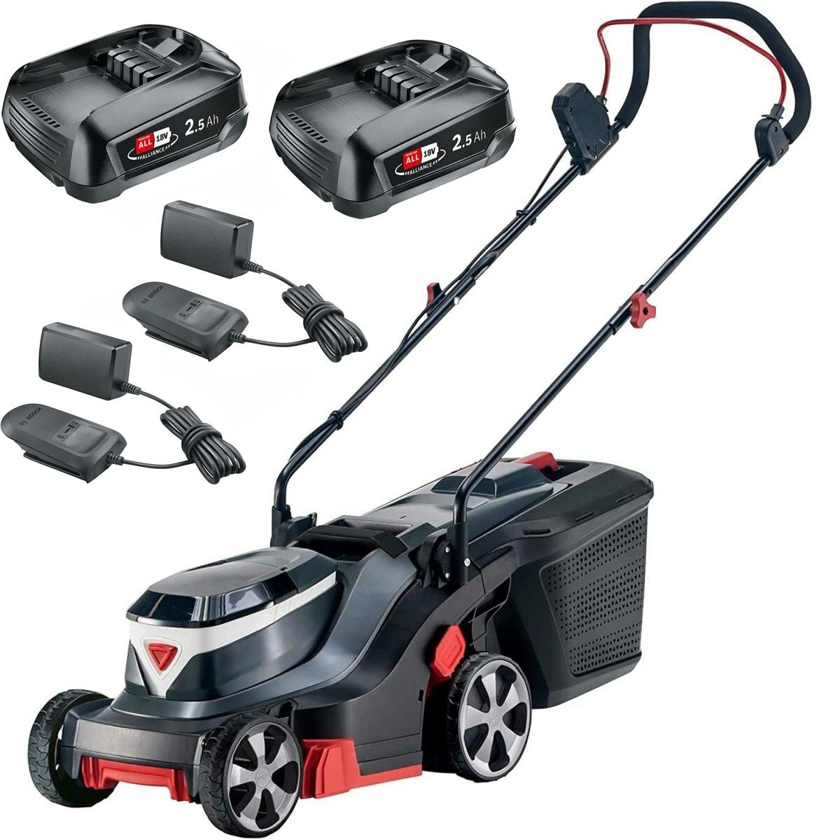 Güde Akkurasenmäher Rasenmäher 3.22 Li Easy, 36V 32 cm, 2 x 18V Akku 2,5 Ah, 2 x Ladegerät