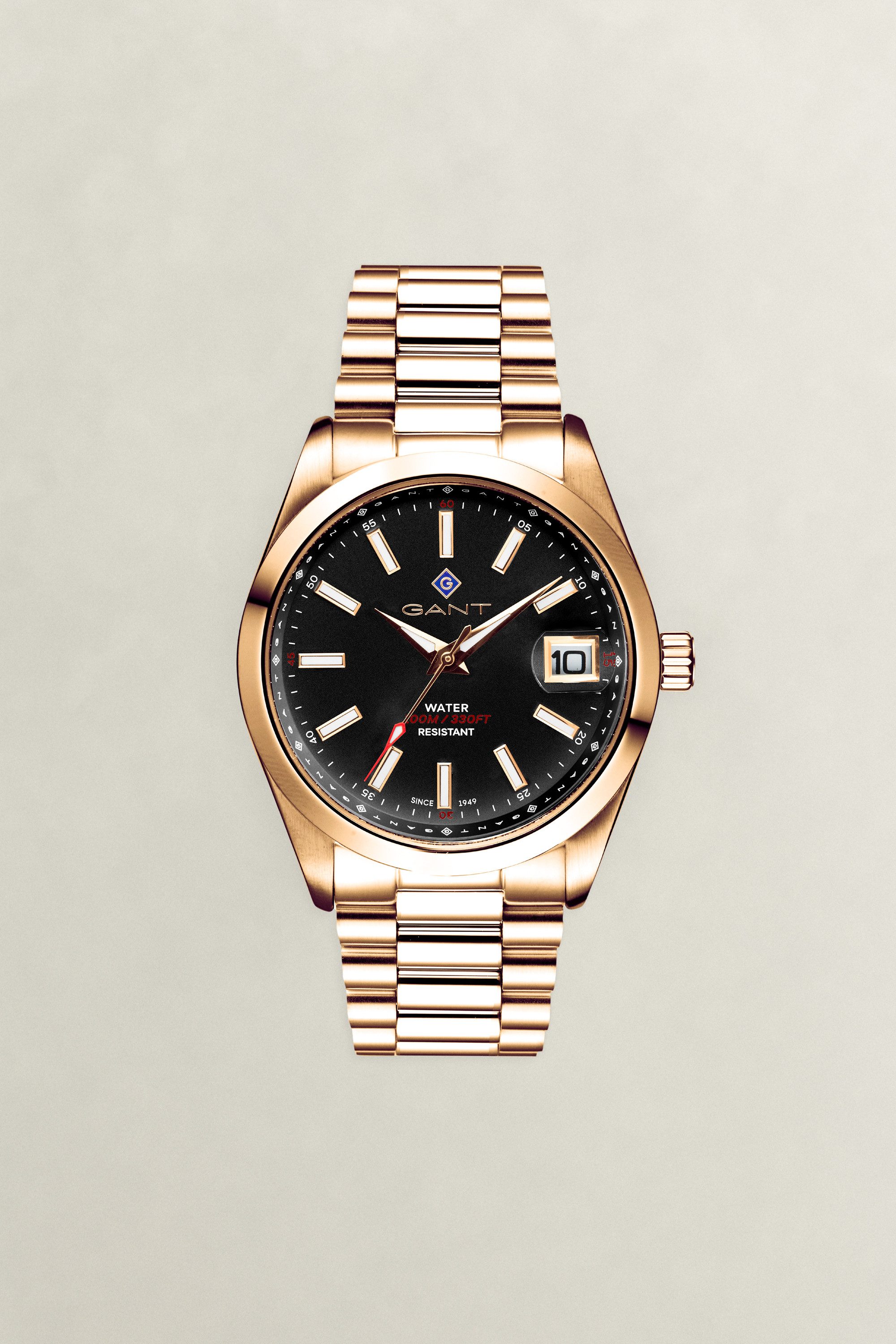 Gant Quarzuhr Eastham G161014, Armbanduhr, Herrenuhr, Edelstahlarmband, analog, Tag