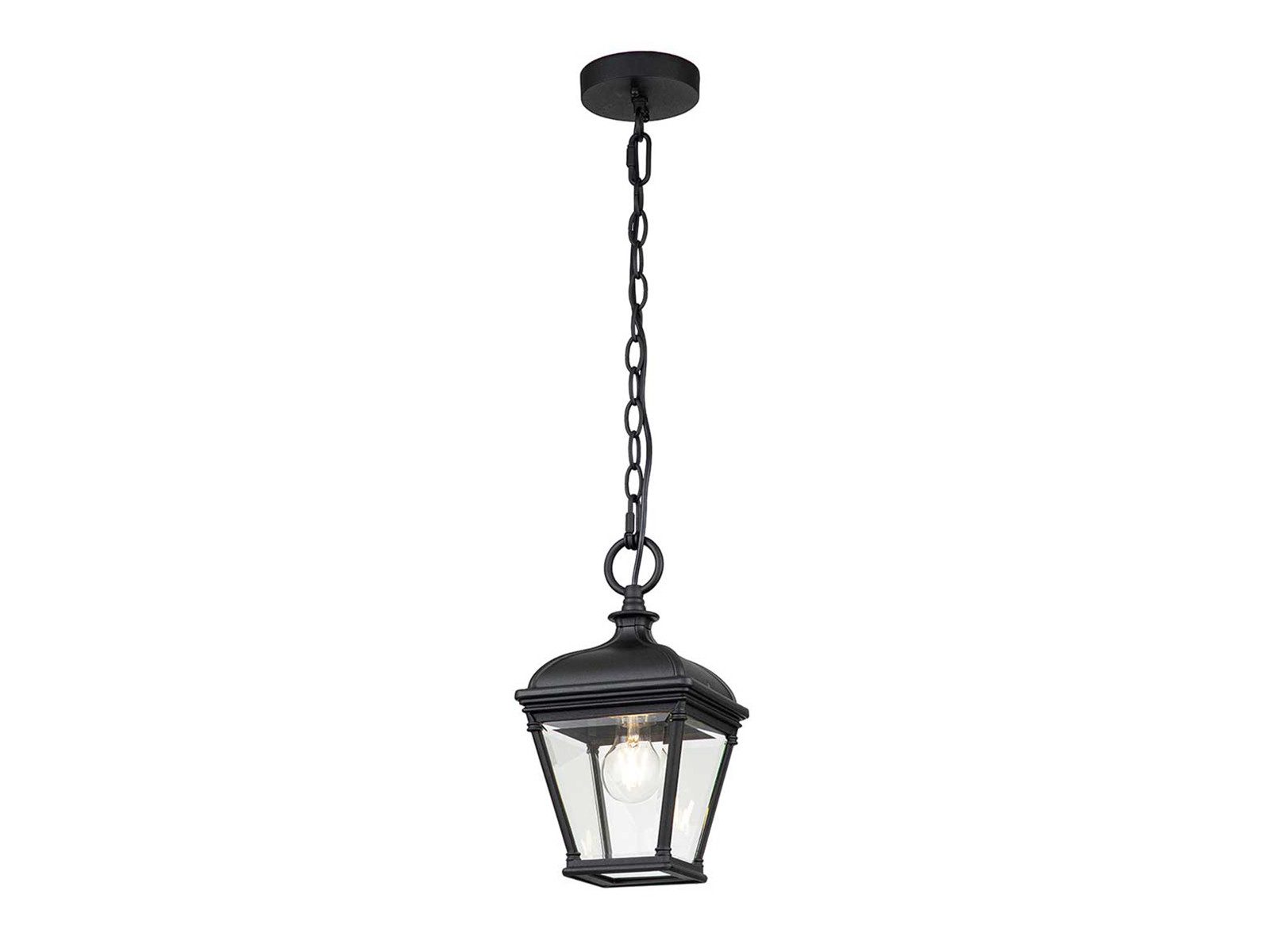Elstead LIGHTING LED Außen-Deckenleuchte, LED wechselbar, Warmweiß, Landhausstil Ketten-Laterne hängend mit Klarglas Lampenschirm Ø 18cm
