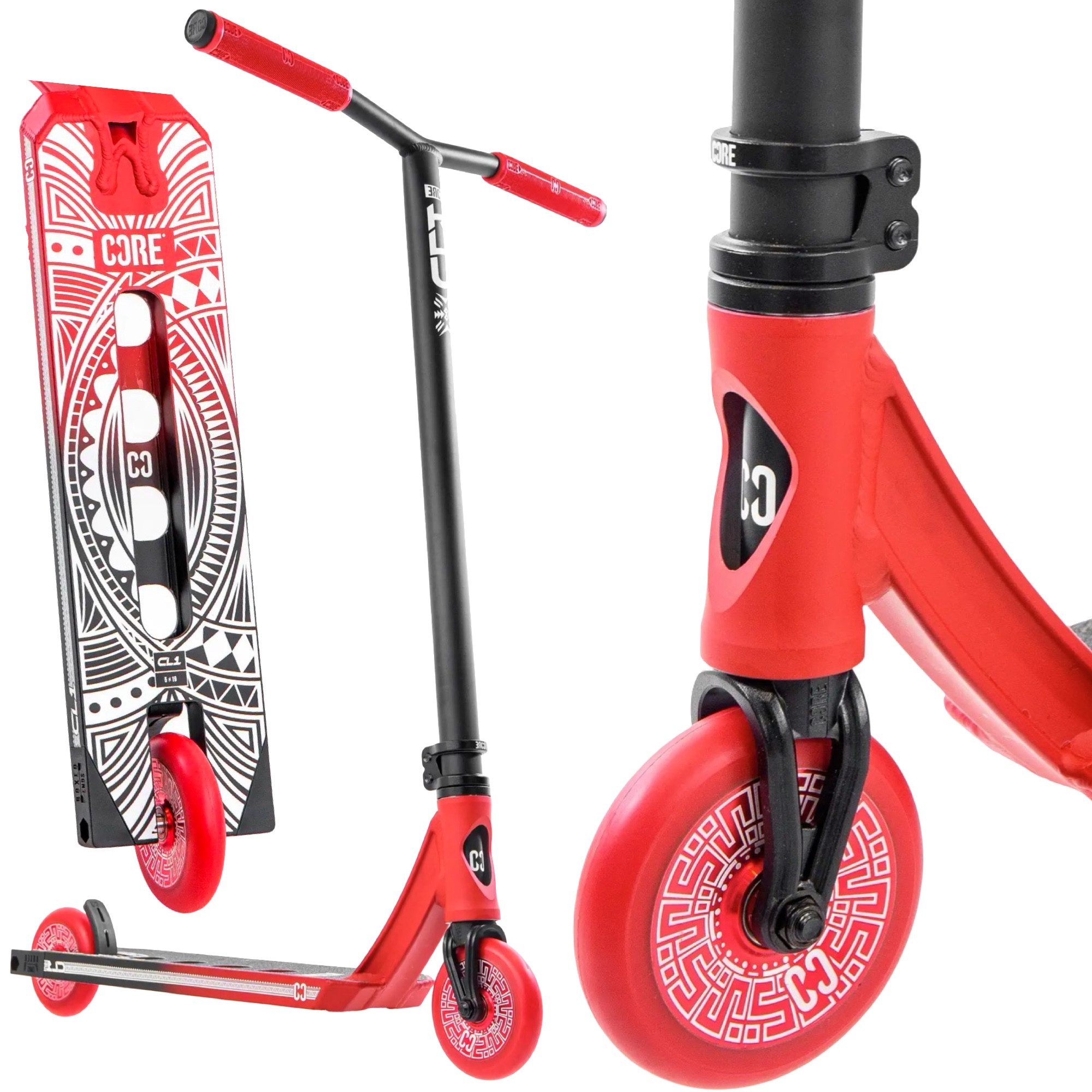 Stuntscooter CORE CL1 Stunt-Scooter Park H=86cm Schwarz/Rot