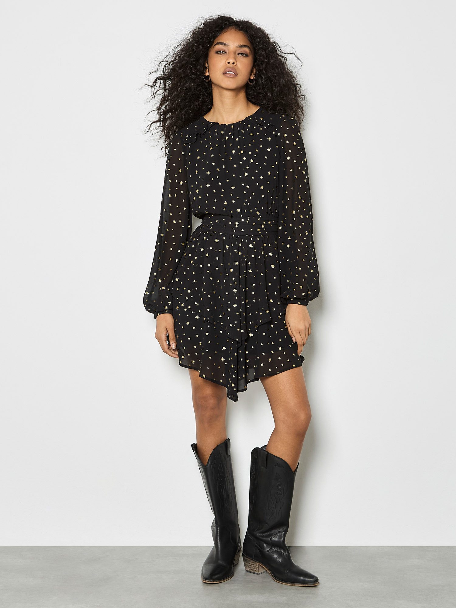 Apricot Chiffonkleid günstig online kaufen