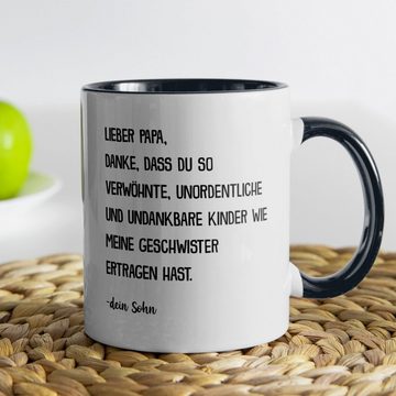 22Feels Tasse Papa Geschenk Vatertag von Sohn Vater Geburtstag Kaffeetasse Mann, Keramik, Made in Germany, Spülmaschinenfest, Zweifarbig