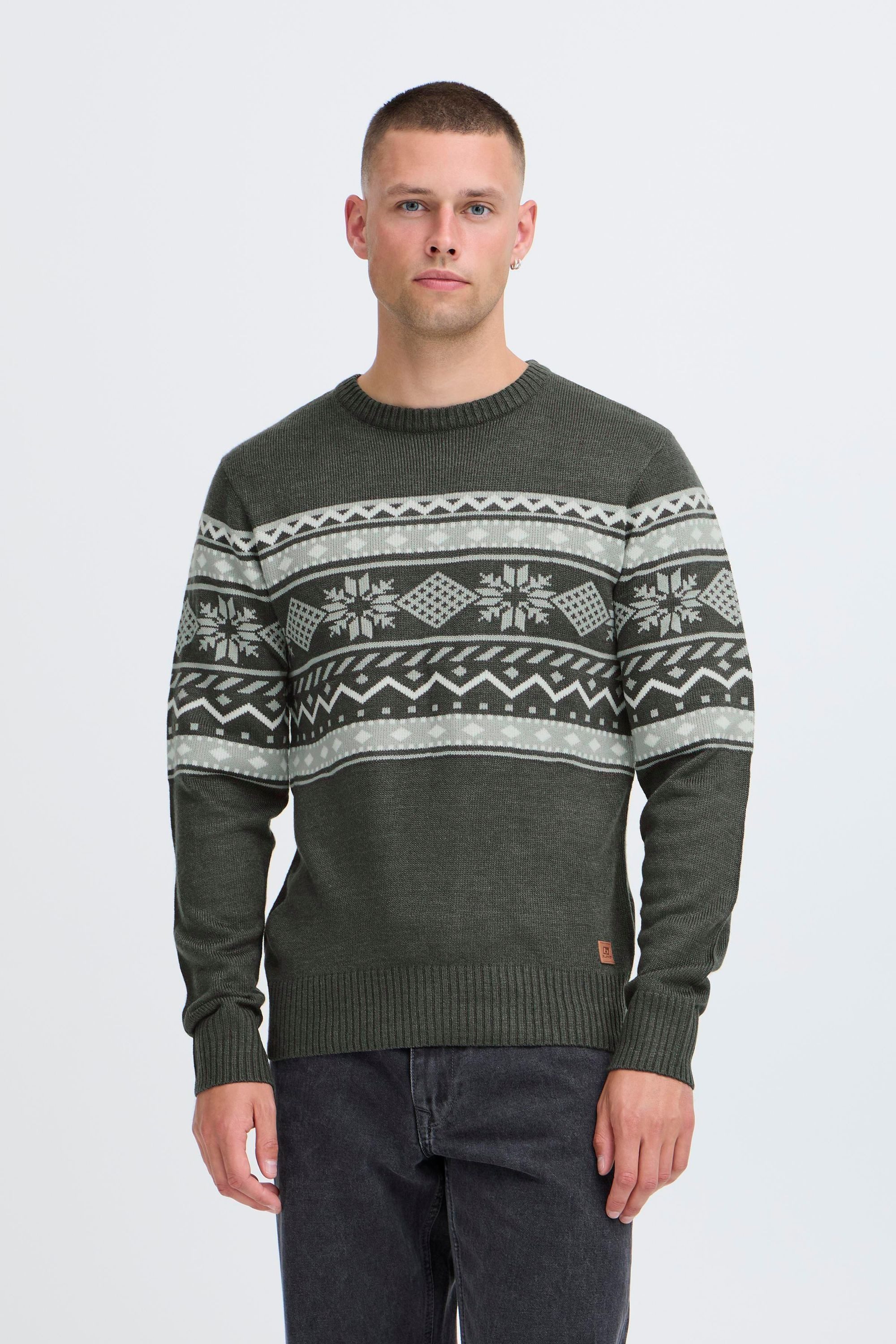 Blend Strickpullover BHNohr Klassischer Norweger Grobstrickpullover