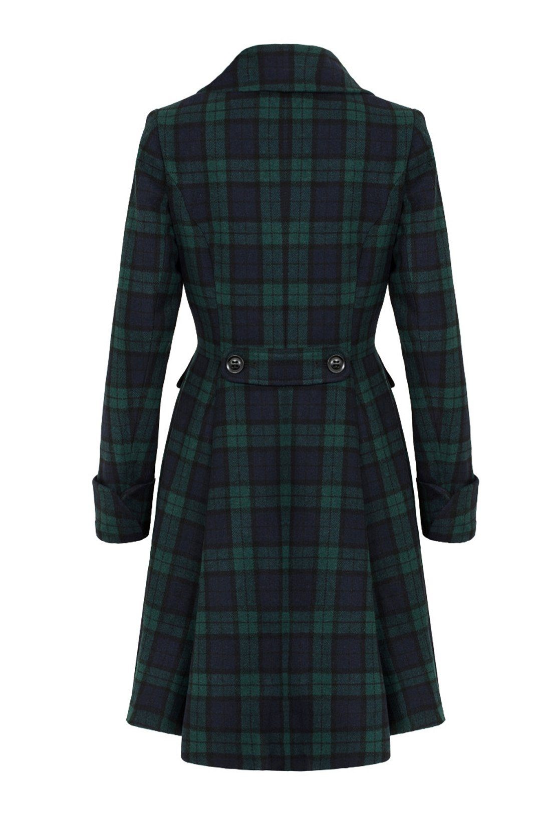Hell Bunny Wintermantel Alessandra Tartan Grün günstig online kaufen