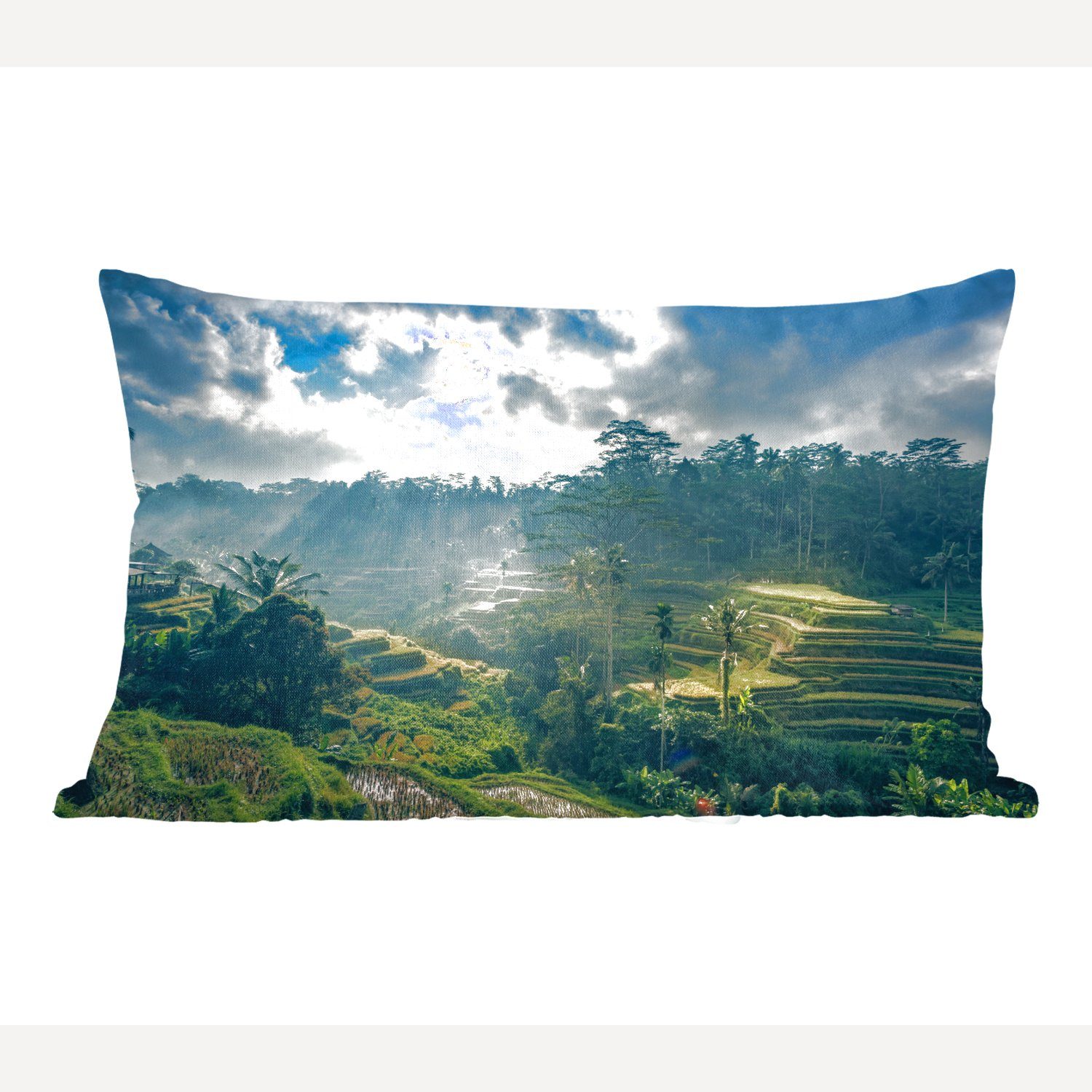MuchoWow Dekokissen Landschaft in Indonesien, Dekoration, Schlafzimmer Wohzimmer Dekokissen Füllung, mit Zierkissen