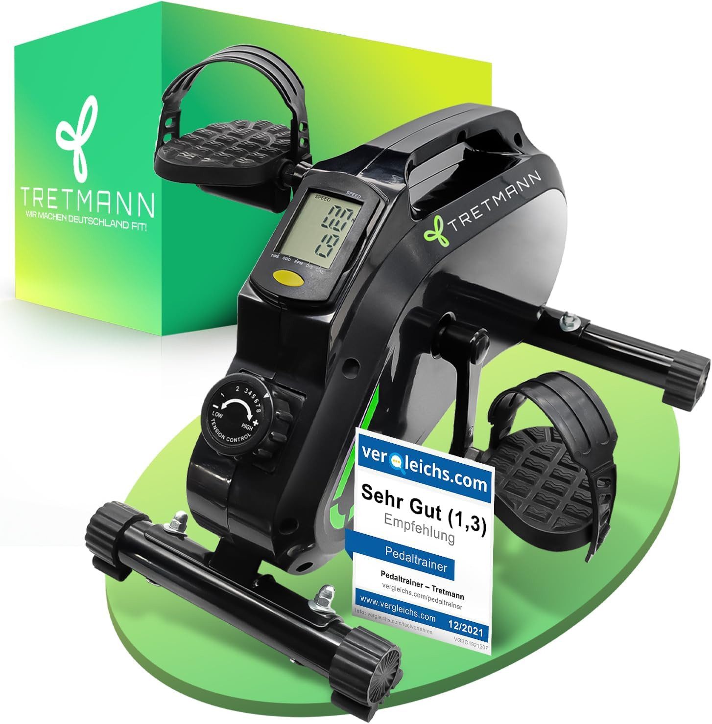 Tretmann Multitrainer Tretmann Pedaltrainer - Beintrainer für Senioren Heimtrainer Pro, (inkl. Befestigungsband, Senioren Heimtrainer Mini Bike Pro), DEKRA Geprüft