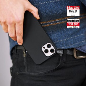 Artwizz Smartphone-Hülle Artwizz TPU Case - Ultra dünne, elastische Schutzhülle mit matter Rückseite für iPhone Xs (kompatibel mit iPhone X), Schwarz