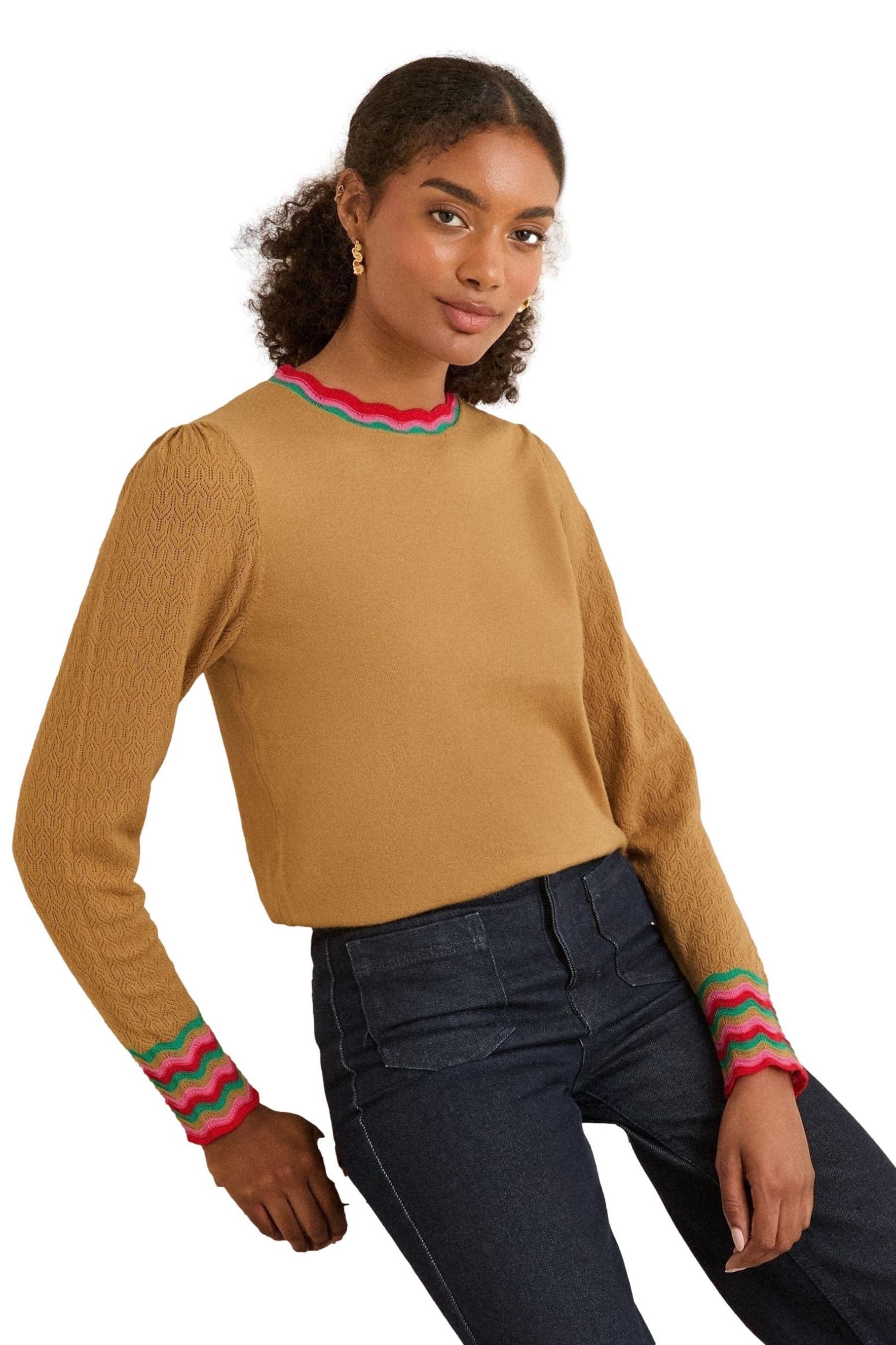 Love & Roses Strickpullover Love & Roses Strickpulli mit Regenbogen-Bündche günstig online kaufen