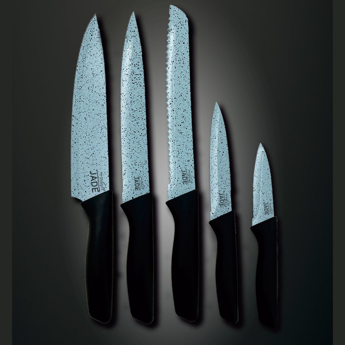 2 (Spar-Set, Pfannen-Set Jade Messer, Jade Jade 5 Set Messerblock, 3 + Pan Knife 1 Starlyf Aluminium Glasdeckel, Antihaft Induktion Messerset, 11-tlg., Series, Messerständer), Pfannen, Beschichtung, Pfannen,