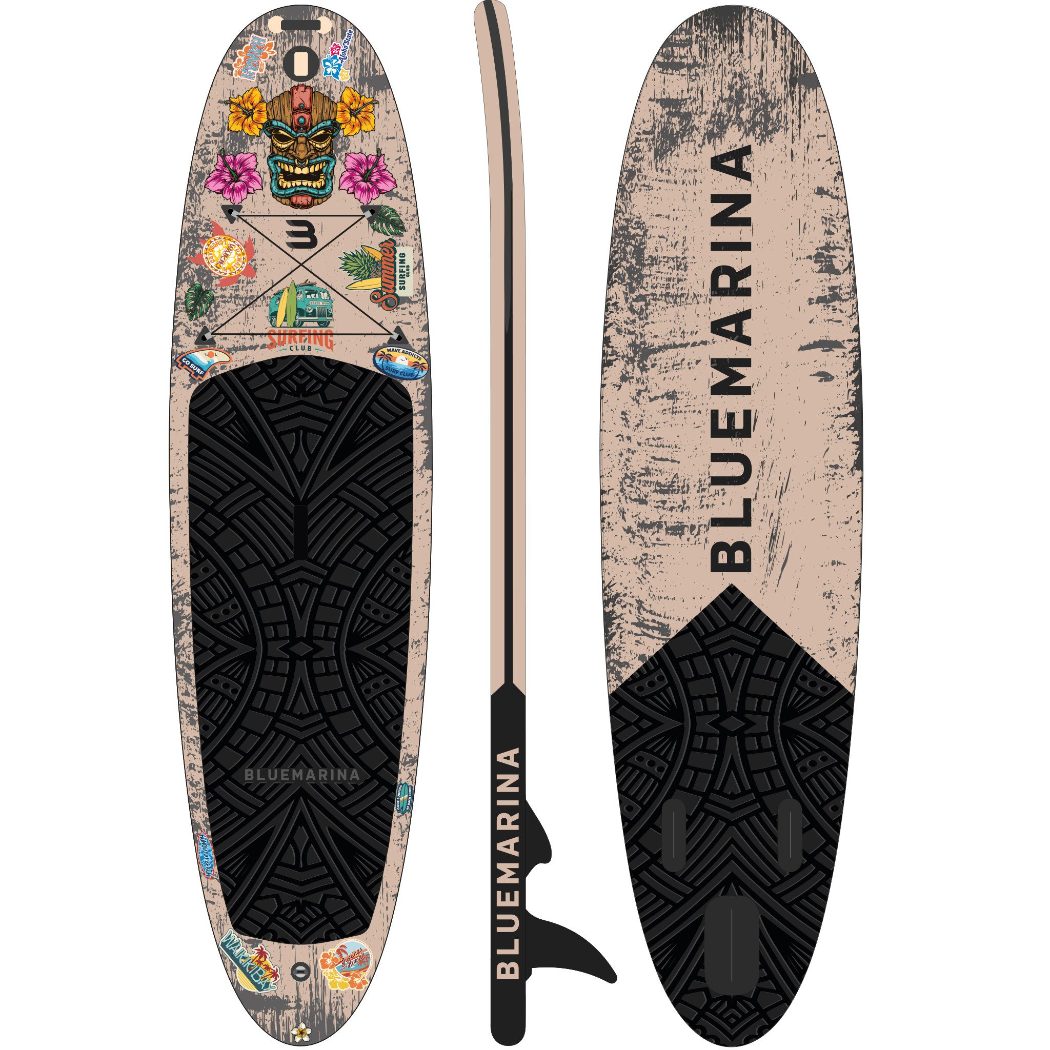 Bluemarina SUP-Board Ariki SUP Board Standuppaddle aufblasbar inkl. 5 J. Garantie, aufblasbar, (SUP aufblasbar, SUP Anfänger, Stand Up Paddel Board 200 kg, Stand Up Paddle, SUP Board, Stand Up Paddel Board), Surfbrett, Surfboard, Paddelboard, SUP