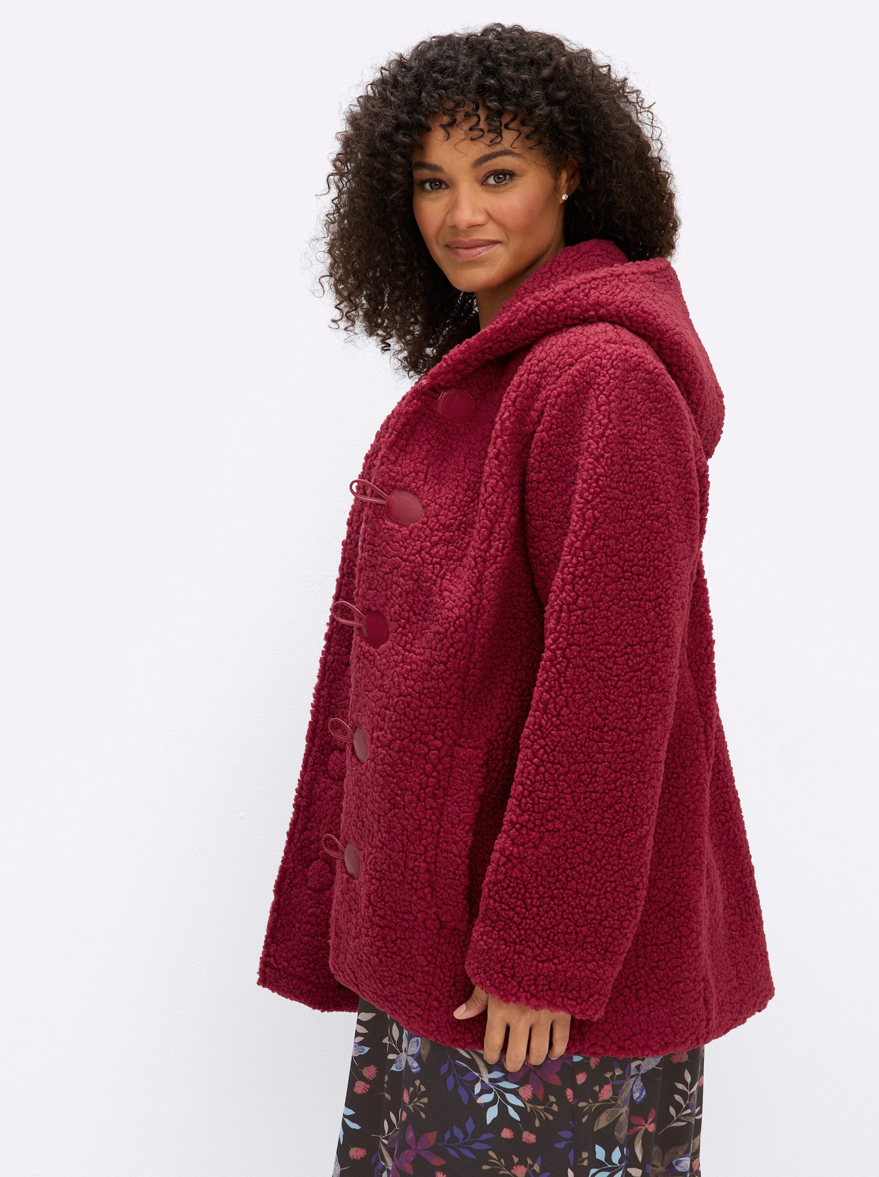 sheego by Joe Browns Winterjacke Teddy-Jacke Langarm – Bild 4 von 5