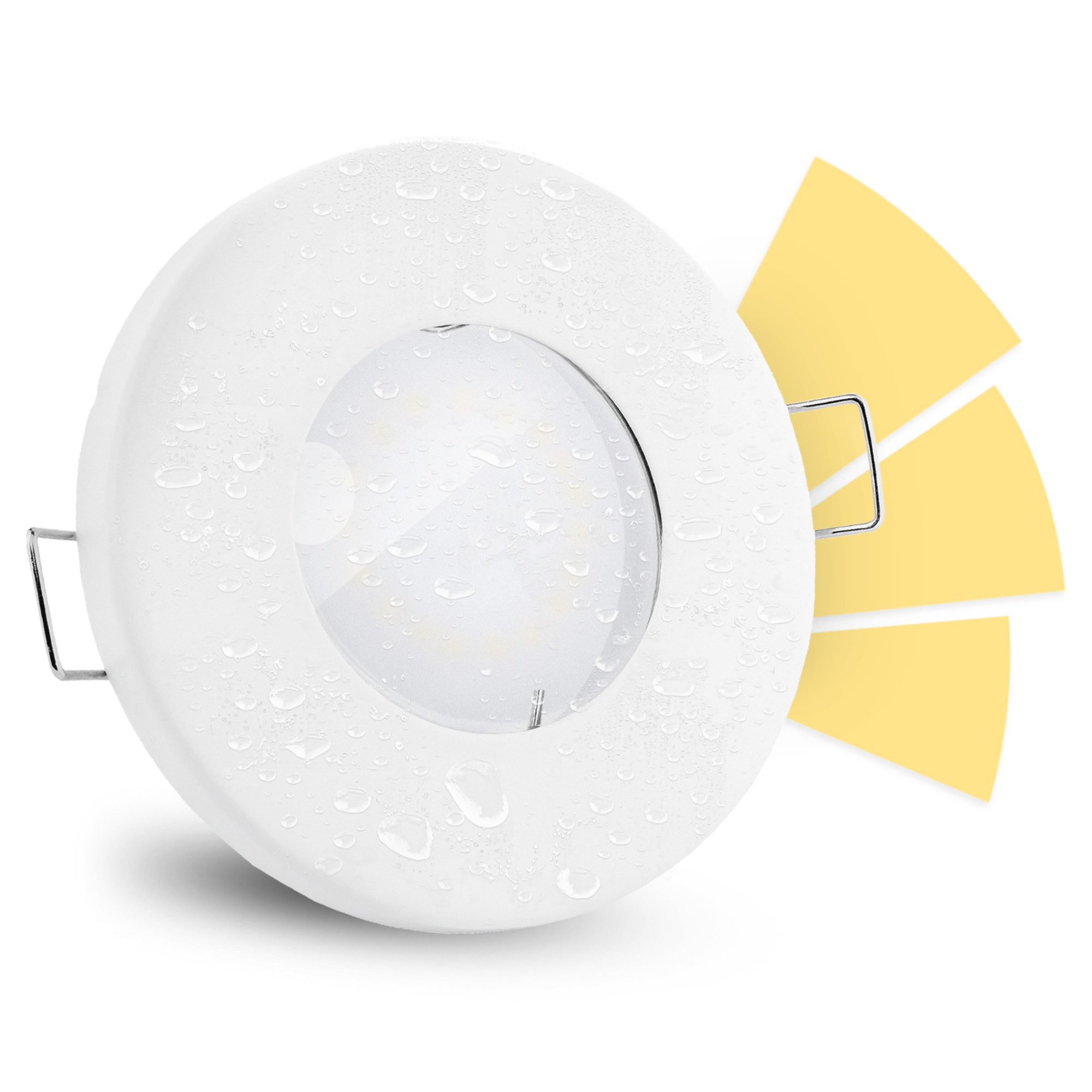 linovum LED Einbaustrahler Einbauspot fourSTEP LED Bad IP65 Dimmen ohne Dimmer GU10 5W warmweiß, Warmweiß