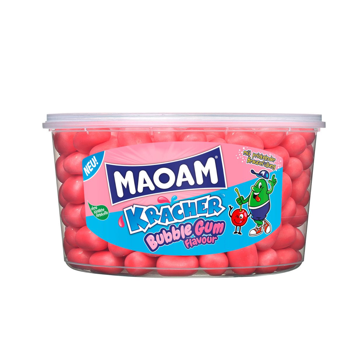 MAOAM Süßigkeit, Maoam Kracher Bubble Gum Flavour 265 Stück prickelnde Brause 1200g