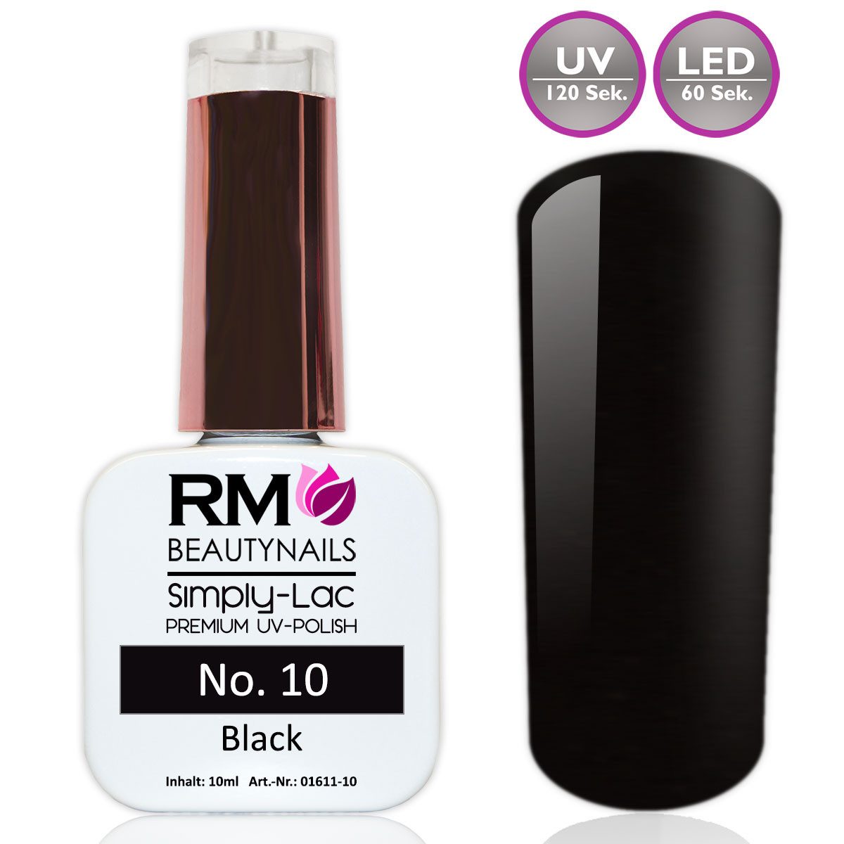 RM Beautynails UV-Nagellack Simply Lac Premium UV-Nagellack UV-Polish 10ml Gellack Shellac, Haltbarkeit bis zu drei Wochen / Hybrid-Lack