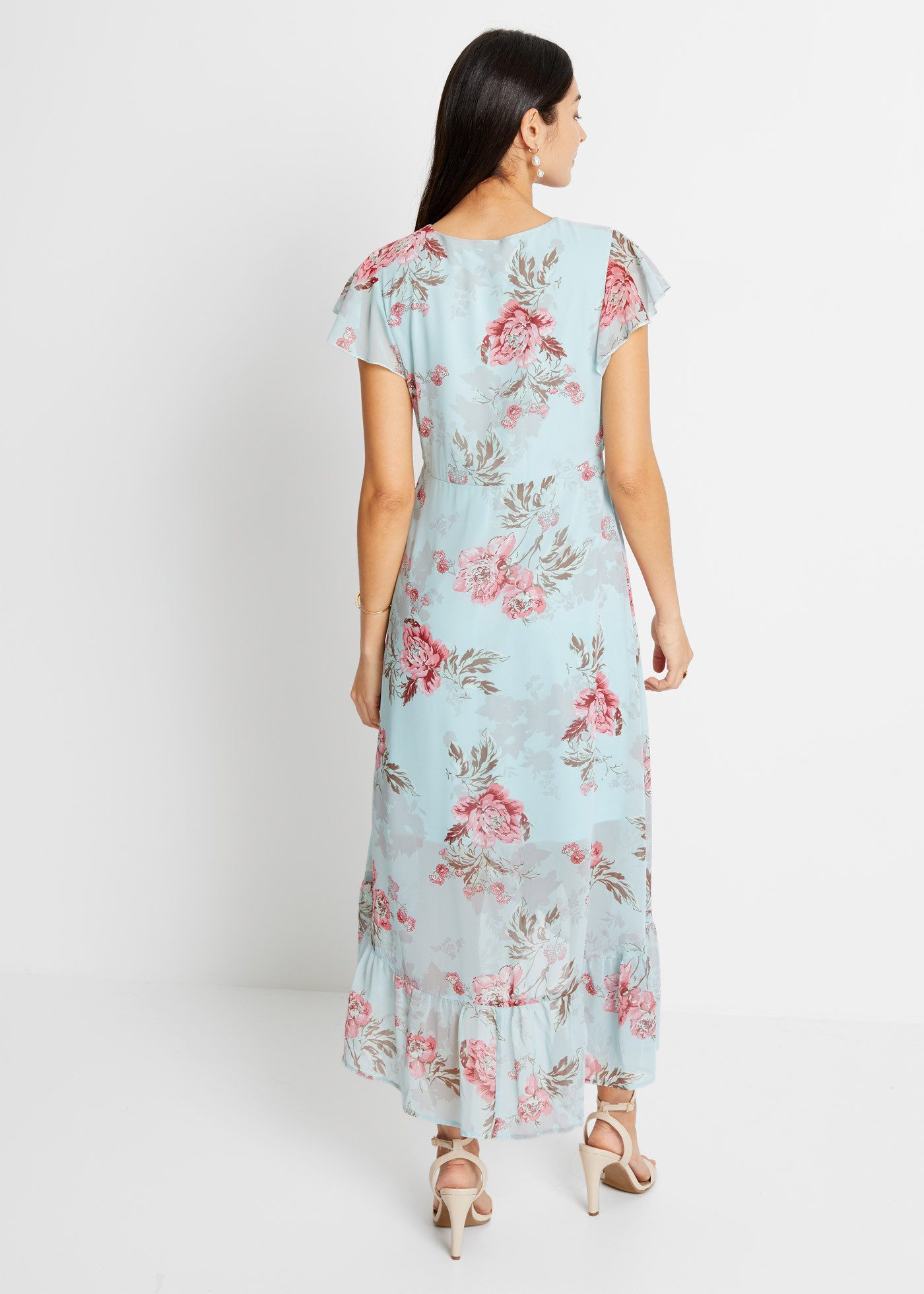 bonprix Chiffonkleid für eleganten Anlass, aus Polyester, ausgestellte Passform