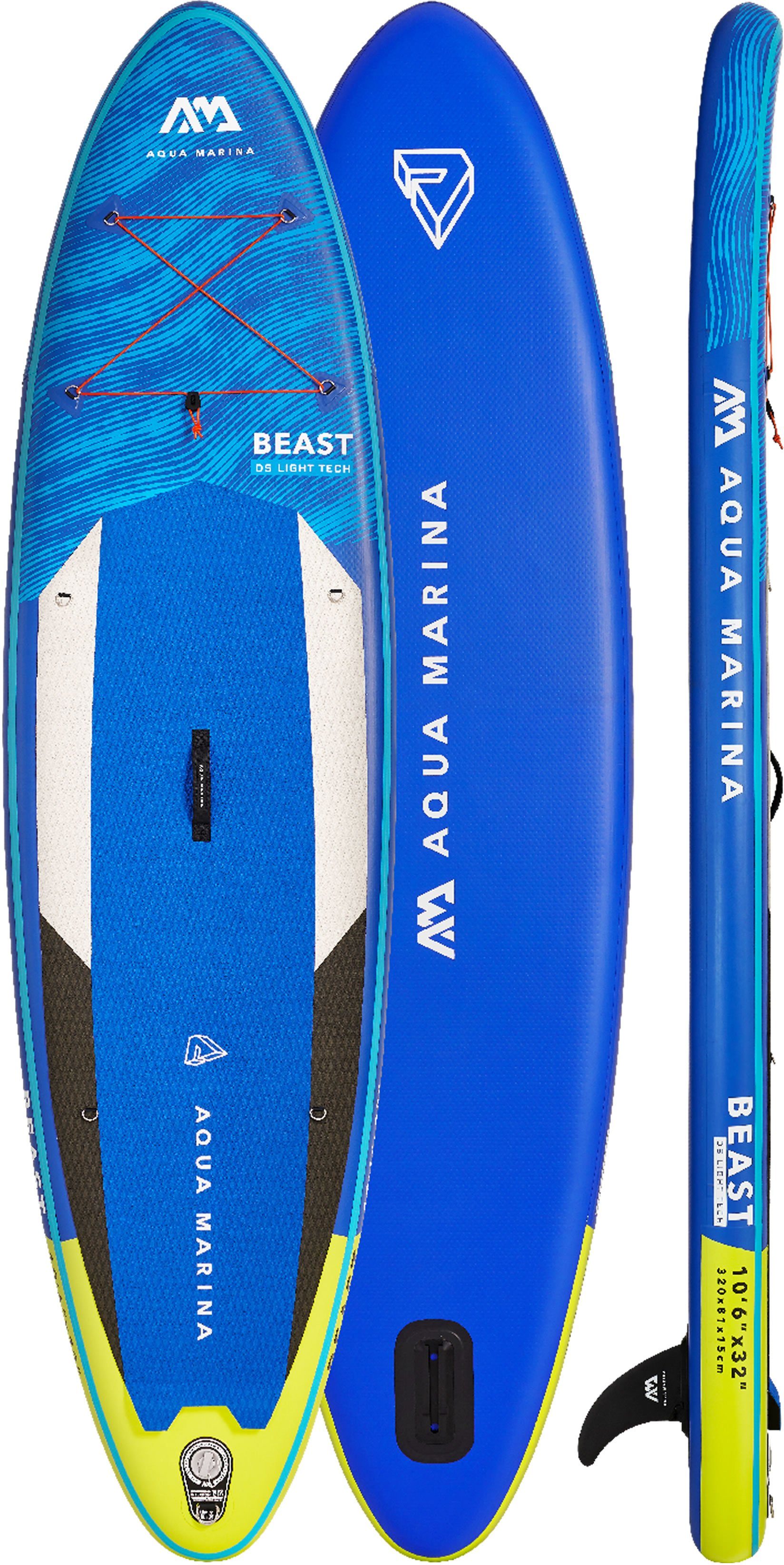 Aqua Marina Inflatable Beast SUP-Board (Set, und tlg., Stand-Up, 6 Pumpe Transportrucksack) Paddel, mit