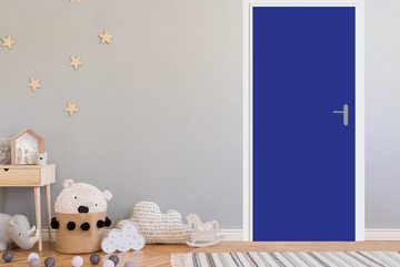MuchoWow Türtapete Blau - Einfarbig - Dunkelblau, Matt, bedruckt, (1 St), Fototapete für Tür, Türaufkleber, 75x205 cm