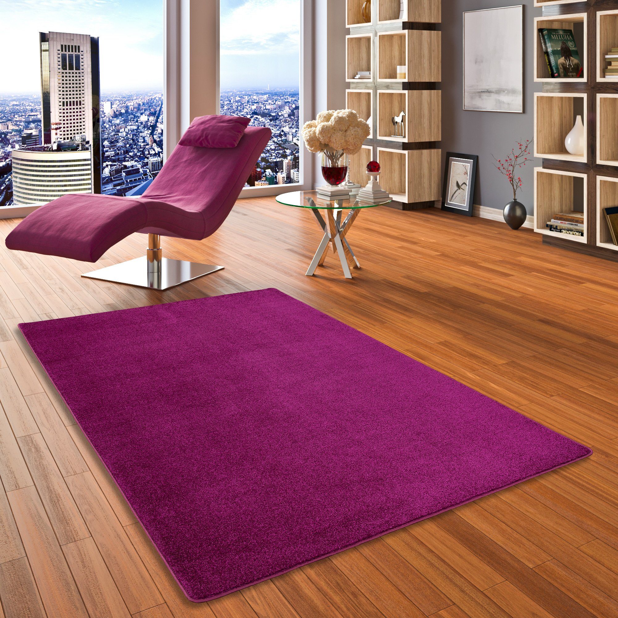 Snapstyle Veloursteppich Hochflor Velours Teppich Luna, Rechteckig, Höhe: 1 günstig online kaufen