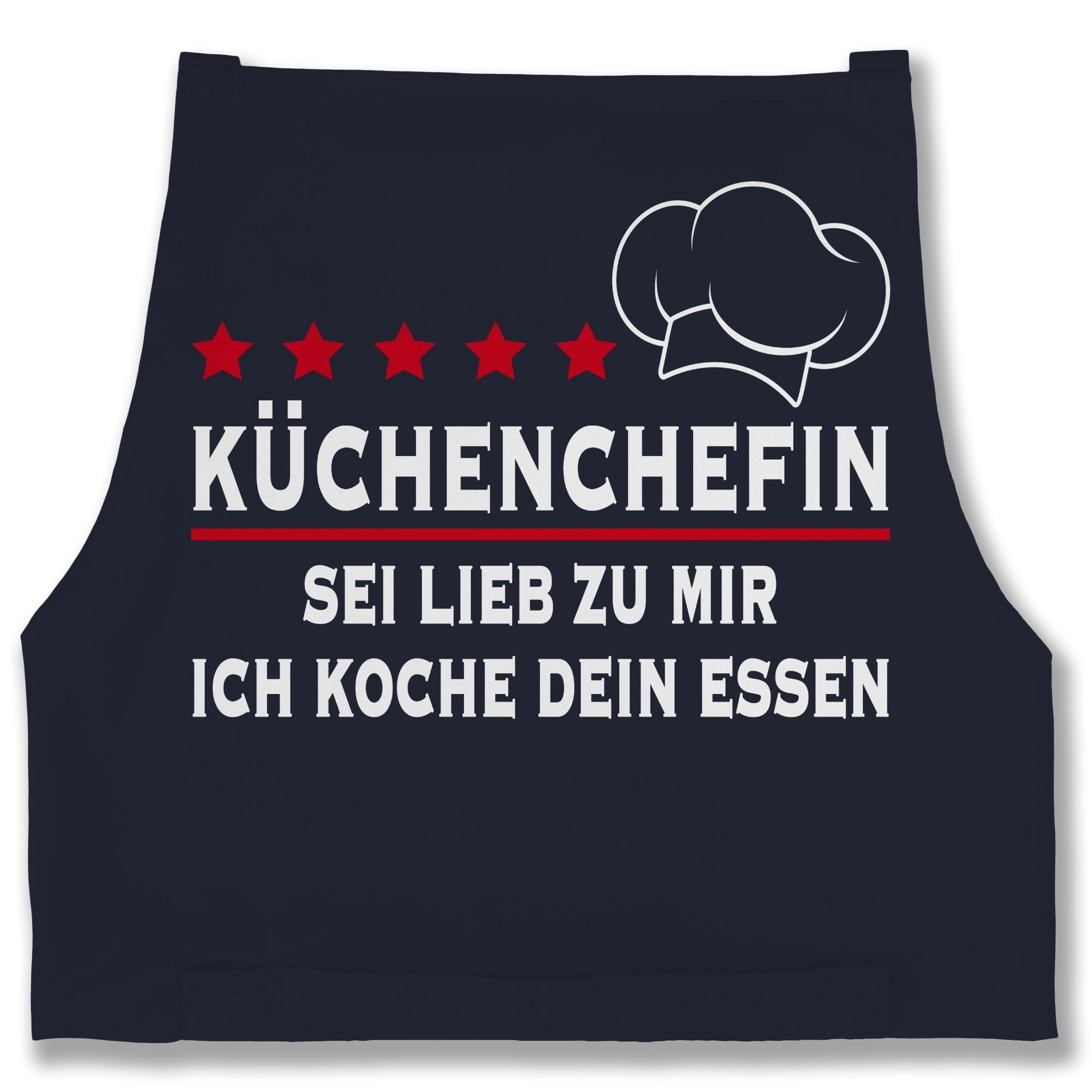 Shirtracer Kochschürze Küchenchefin Sei lieb zu mir ich koche dein Essen I Geschenk Köchin, (1-tlg), Kochschürze Damen Frauen