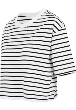 URBAN CLASSICS Kurzarmshirt Damen Ladies Short Striped Oversized Tee (1-tlg)