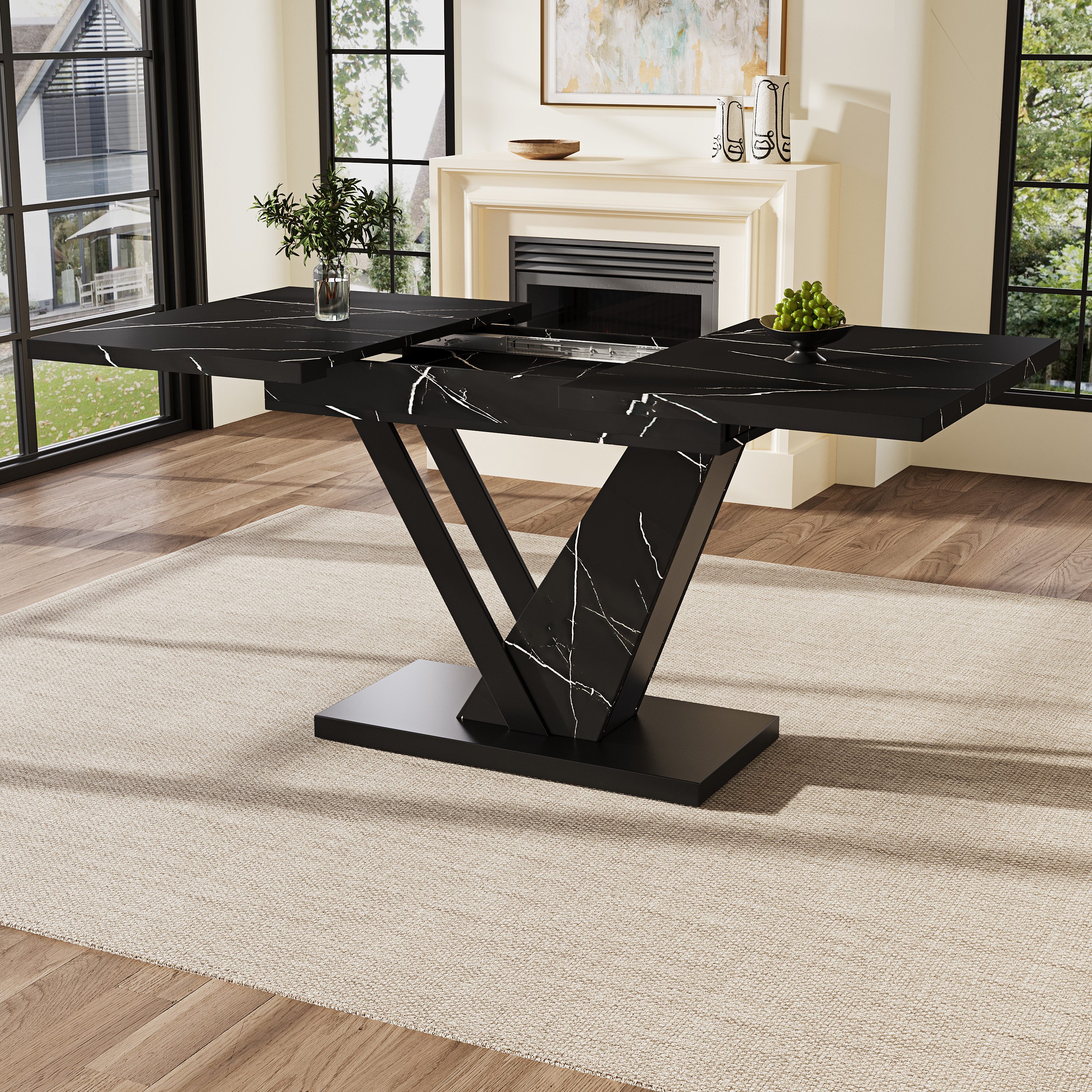 STILVORA Esstisch 120-160×75cm Esstisch ausziehbar Küchentisch mit Breite A günstig online kaufen
