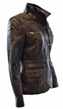 Zimmert Leather Lederjacke Lilli washed Lammnappa, Übergangsjacke, Cognac, Braun, Schwarz