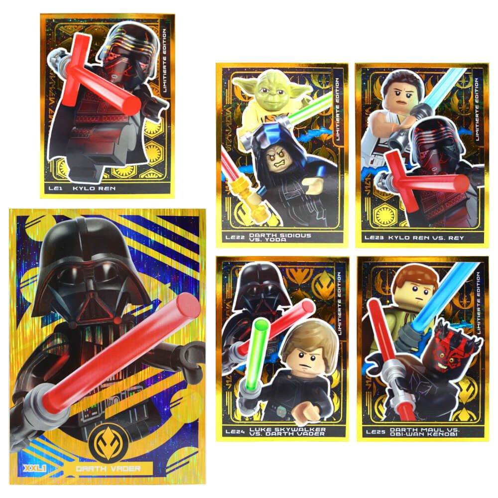Blue Ocean Sammelkarte Lego Star Wars Karten Trading Cards Serie 5 - Jubiläum Sammelkarten, Lego Star Wars Serie 5 - LE22+LE23+LE24+LE25+XXL1+LE1 Gold Karte
