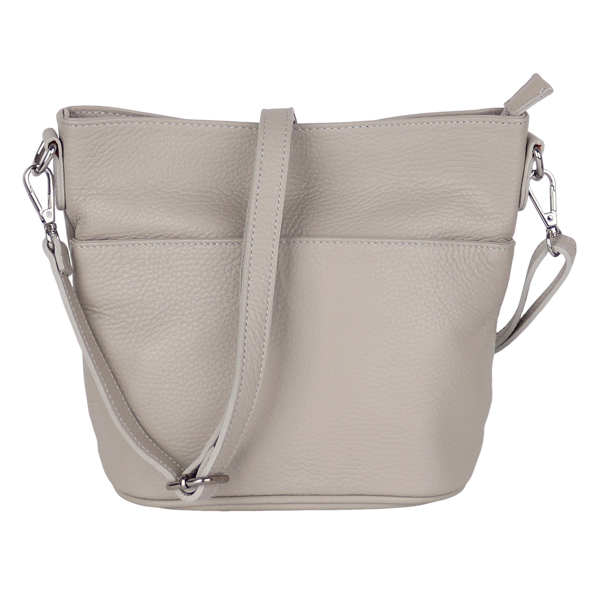 MIRROSI Umhängetasche Damen, Crossbody Bag, Echtleder Made in Italy (1 Tasche 2 Gurte oder Basic Version 1 Tasche 1 Gurt), 24x18x12cm (BXHXT)