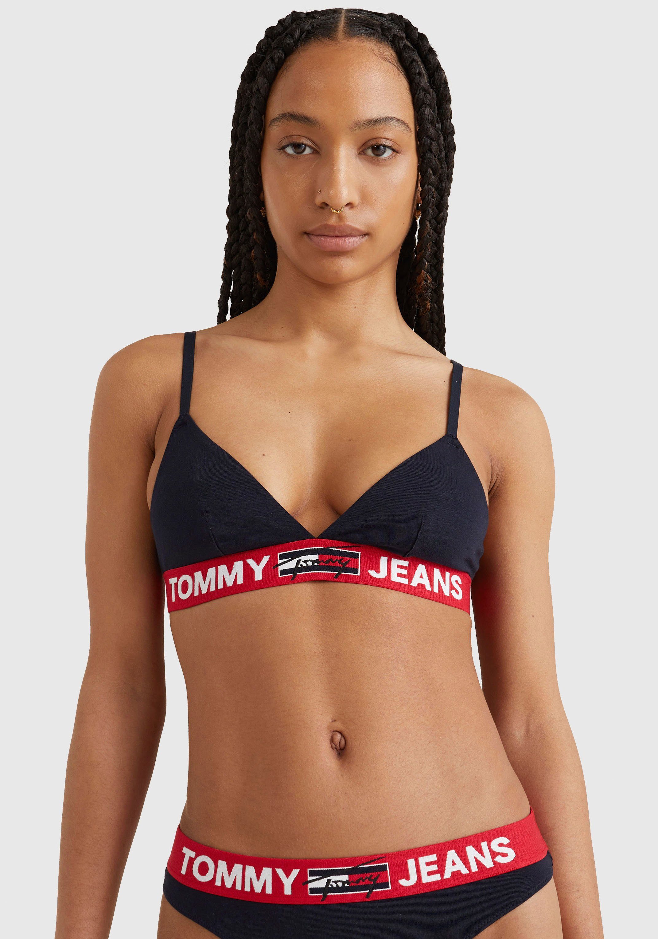 Tommy Hilfiger Underwear Triangel-BH TRIANGLE BRALETTE UNLINED mit Tommy Hilfiger Logo-Schriftzug auf dem Elastiktape Desert Sky