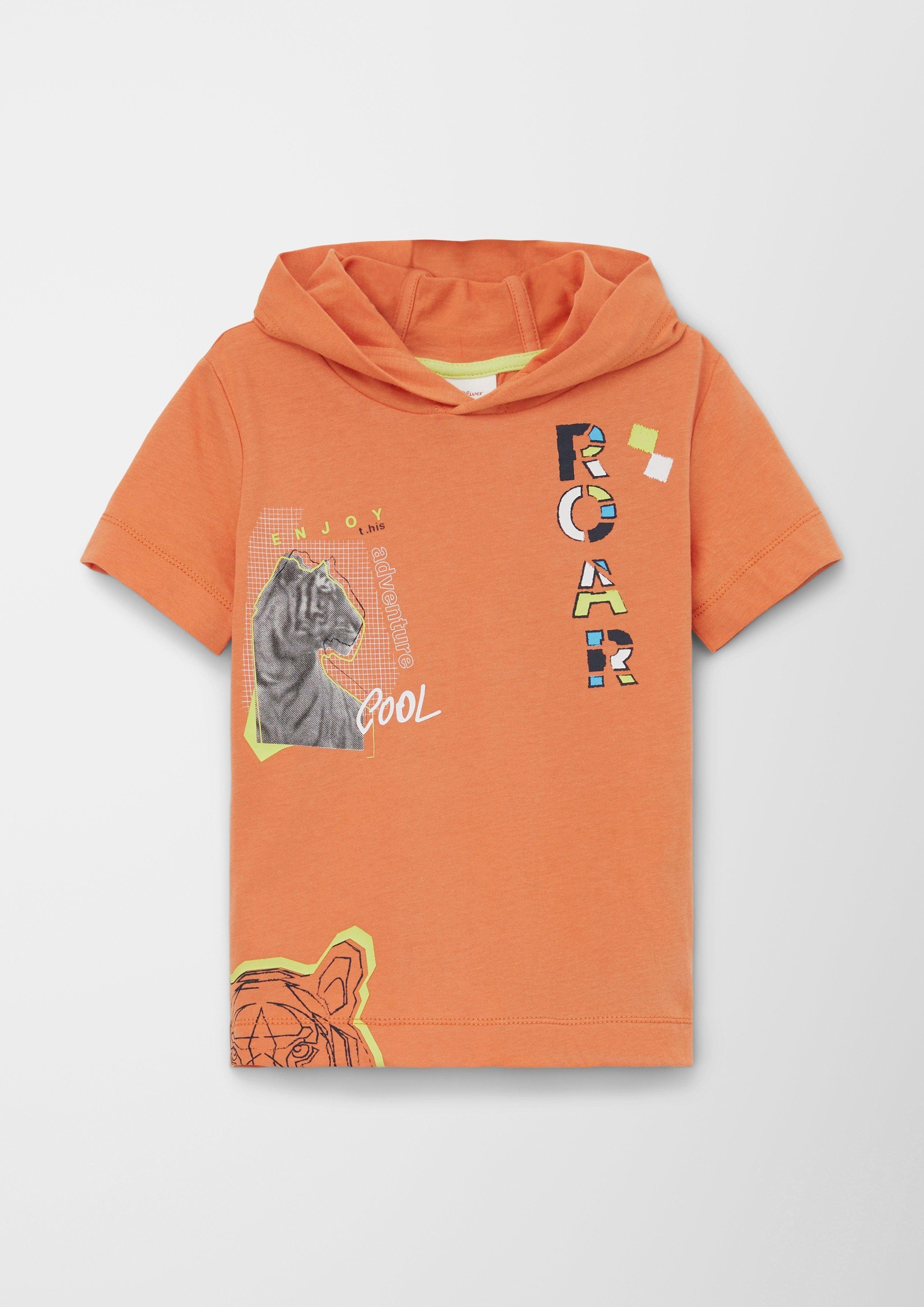 s.Oliver mit Kurzarmshirt mango Artwork Kapuze T-Shirt